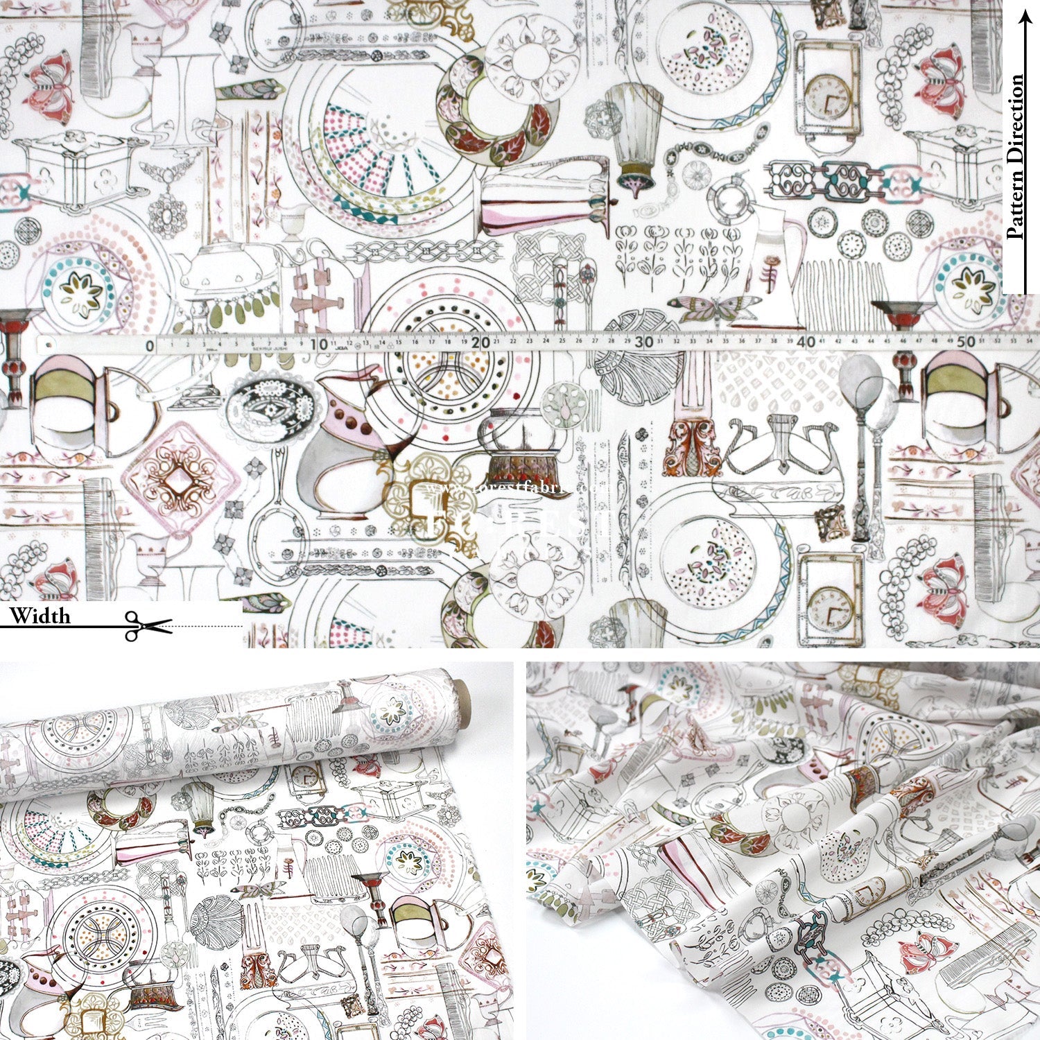 Liberty of London (Tana Lawn™ Cotton Fabric) - Handbook of Sketches - FO:REST Fabric 布恩堂Liberty fabrictana lawnjapanese fabricykk zipper