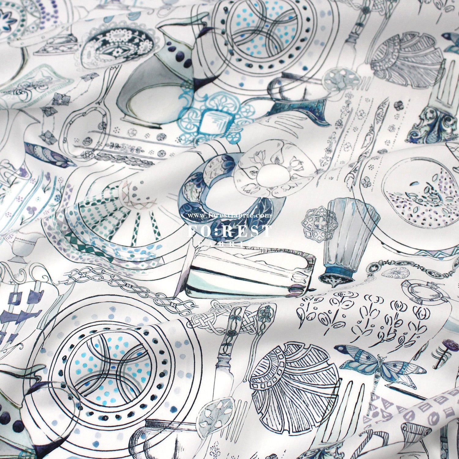 Liberty of London (Tana Lawn™ Cotton Fabric) - Handbook of Sketches - FO:REST Fabric 布恩堂Liberty fabrictana lawnjapanese fabricykk zipper