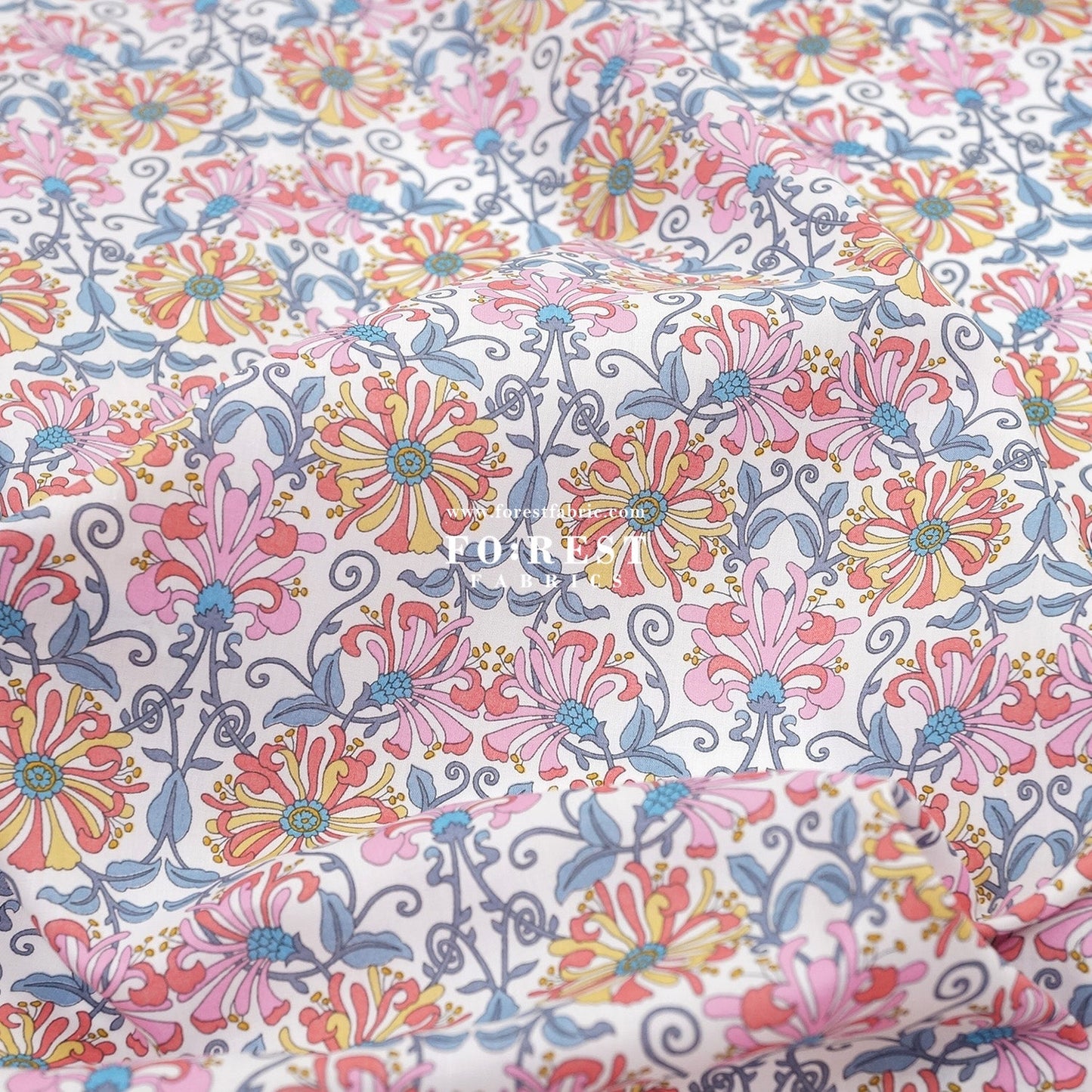 Liberty of London (Tana Lawn™ Cotton Fabric) - Honeysuckle - FO:REST Fabric 布恩堂Liberty fabrictana lawnjapanese fabricykk zipper