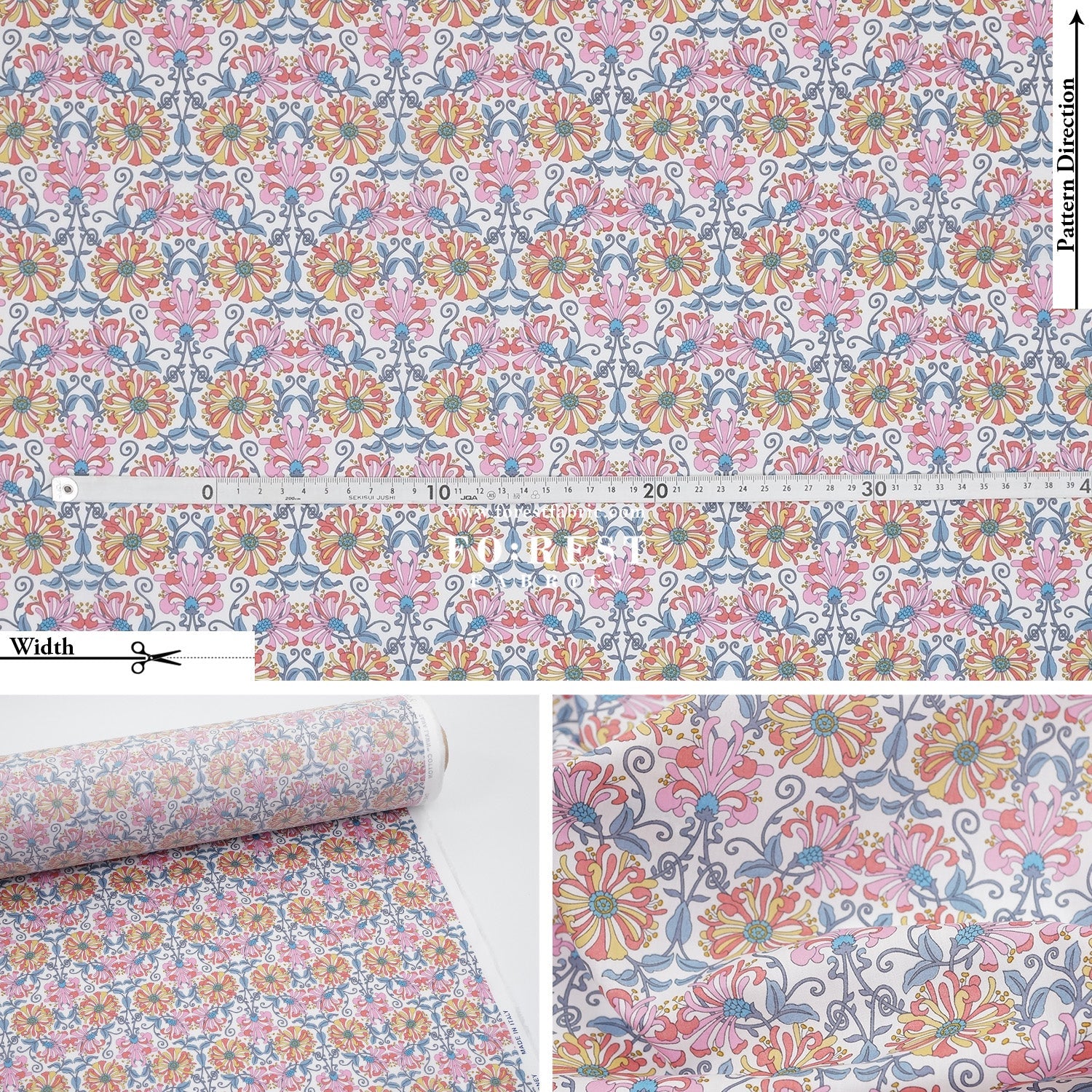 Liberty of London (Tana Lawn™ Cotton Fabric) - Honeysuckle - FO:REST Fabric 布恩堂Liberty fabrictana lawnjapanese fabricykk zipper
