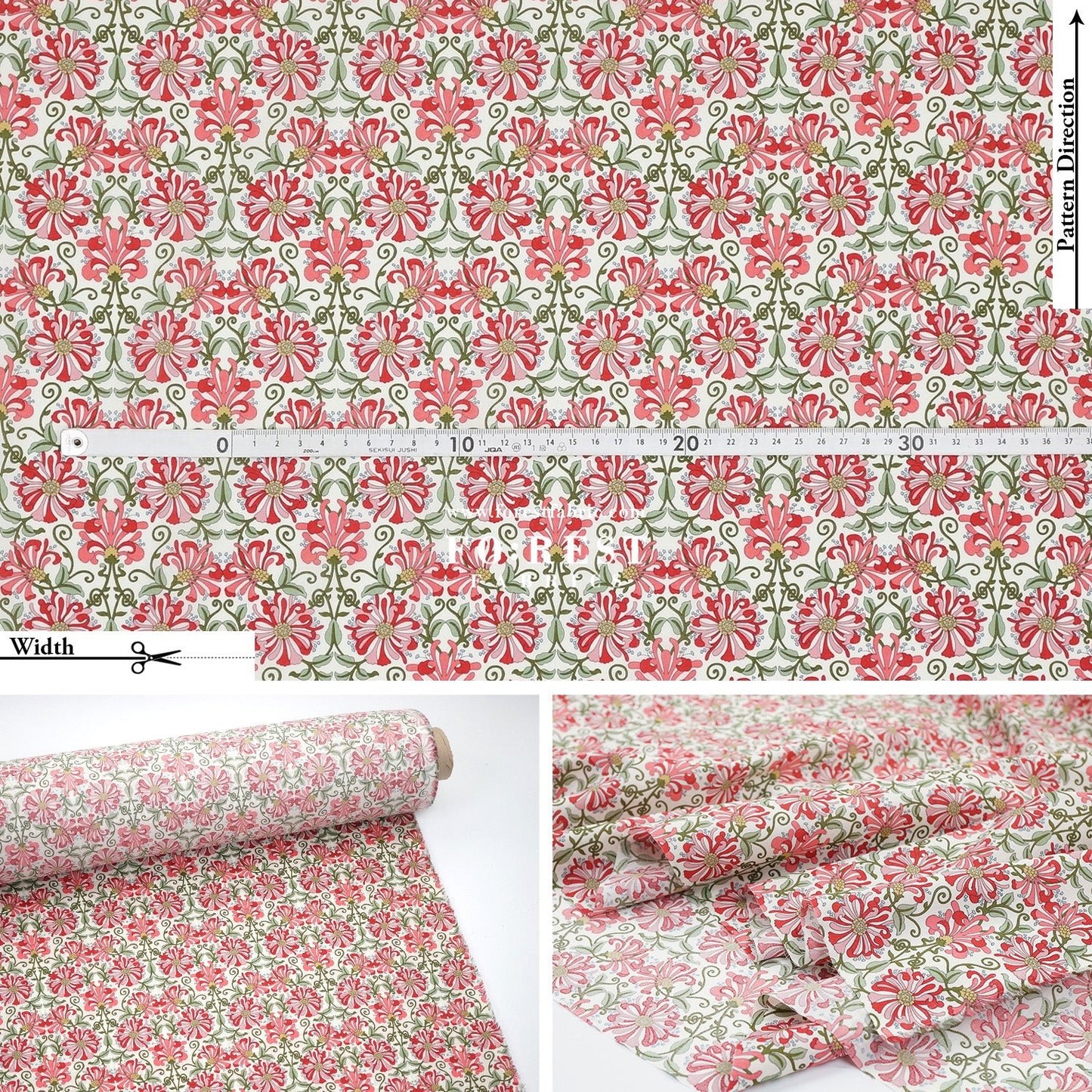Liberty of London (Tana Lawn™ Cotton Fabric) - Honeysuckle - FO:REST Fabric 布恩堂Liberty fabrictana lawnjapanese fabricykk zipper
