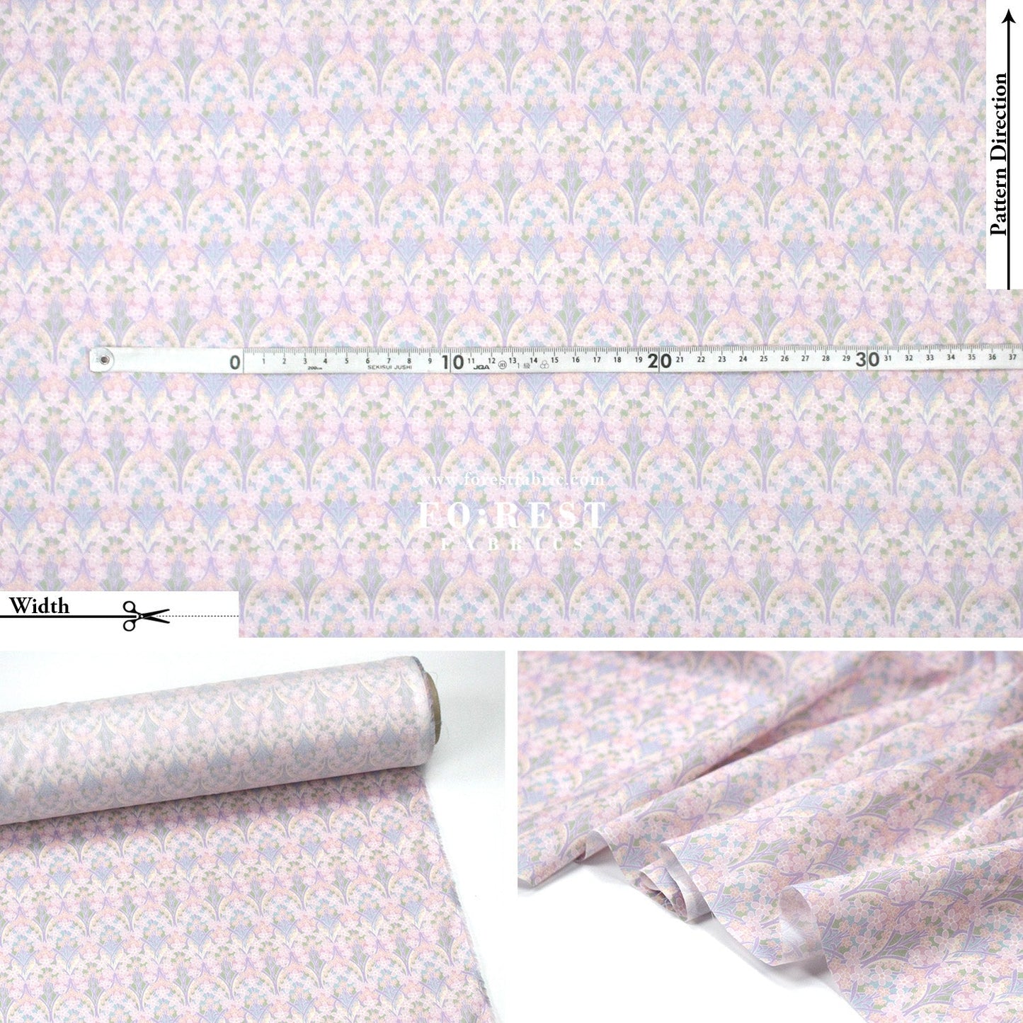 Liberty of London (Tana Lawn™ Cotton Fabric) - Iona Flower - FO:REST Fabric 布恩堂Liberty fabrictana lawnjapanese fabricykk zipper