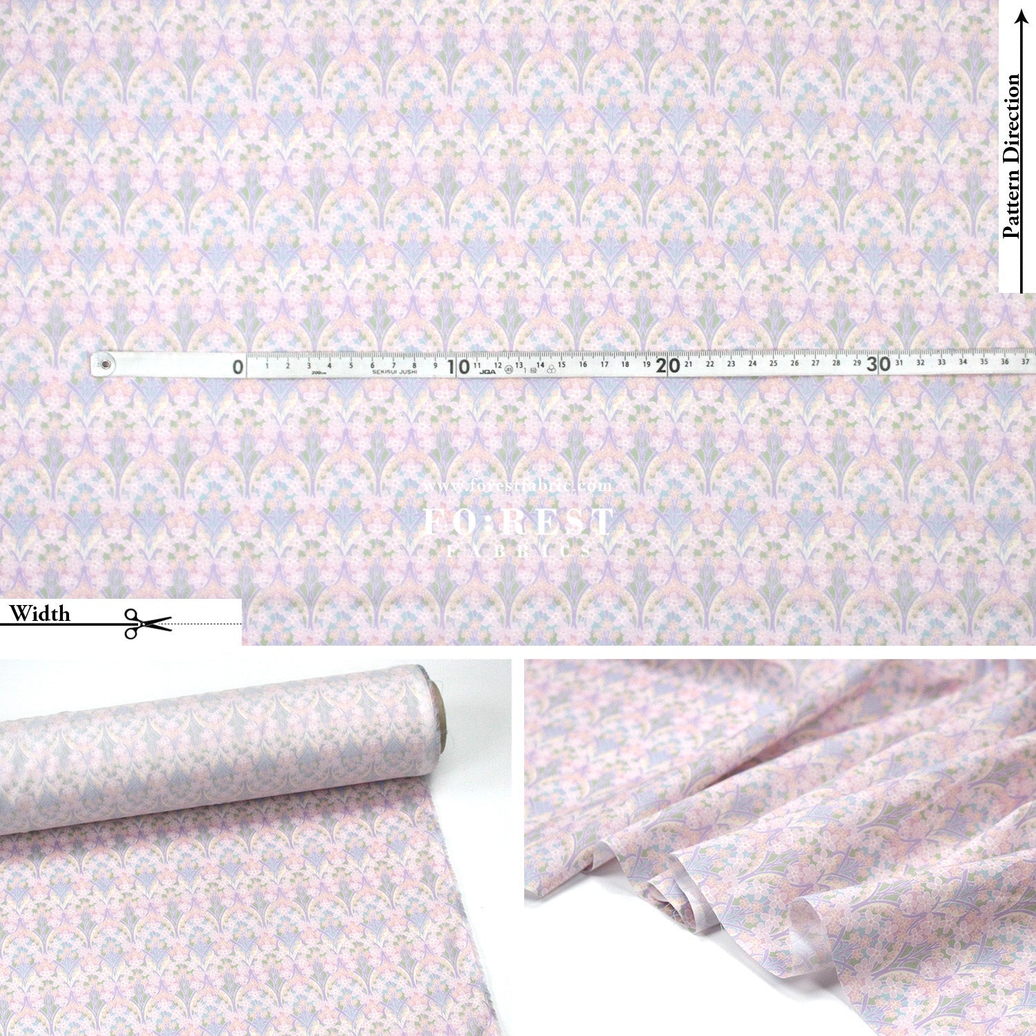 Liberty of London (Tana Lawn™ Cotton Fabric) - Iona Flower - FO:REST Fabric 布恩堂Liberty fabrictana lawnjapanese fabricykk zipper