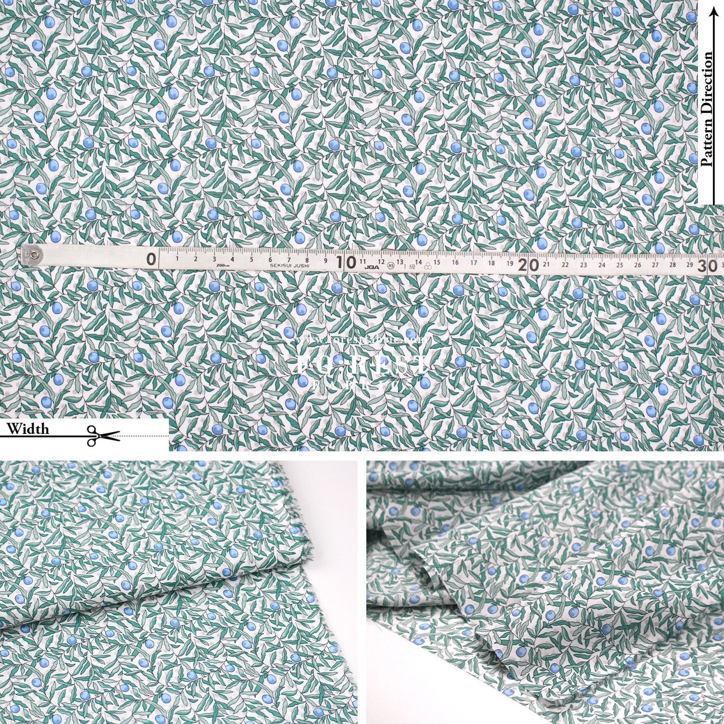 Liberty of London (Tana Lawn™ Cotton Fabric) - Joyous Juniper - FO:REST Fabric 布恩堂Liberty fabrictana lawnjapanese fabricykk zipper