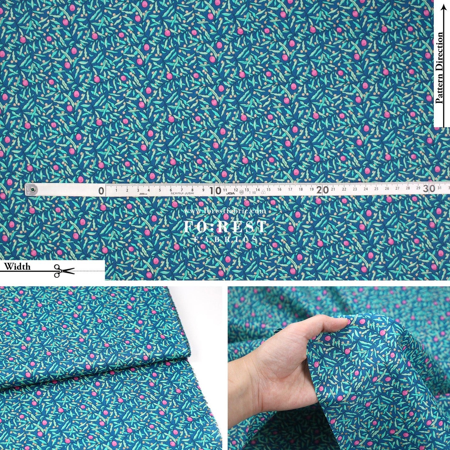 Liberty of London (Tana Lawn™ Cotton Fabric) - Joyous Juniper - FO:REST Fabric 布恩堂Liberty fabrictana lawnjapanese fabricykk zipper