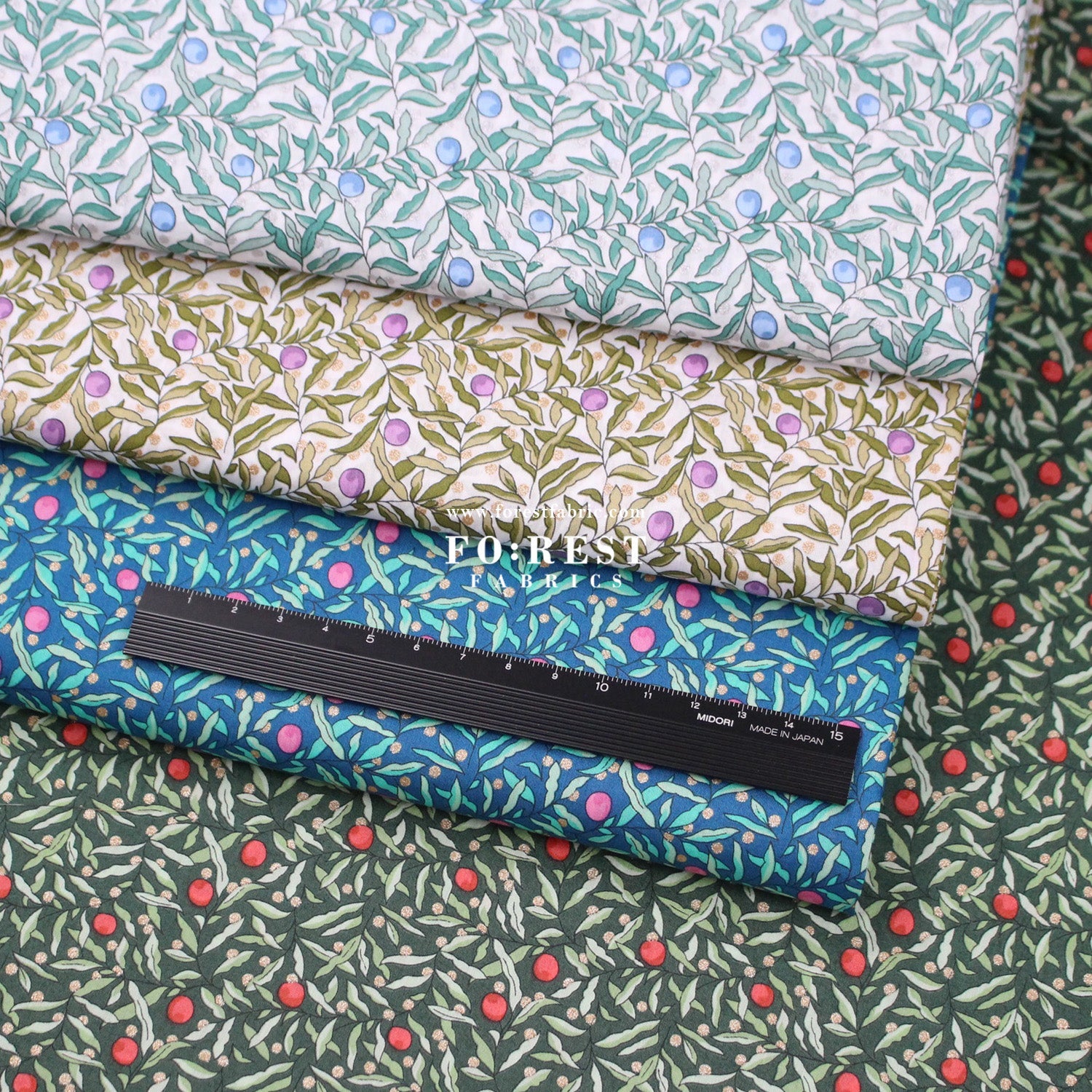 Liberty of London (Tana Lawn™ Cotton Fabric) - Joyous Juniper - FO:REST Fabric 布恩堂Liberty fabrictana lawnjapanese fabricykk zipper