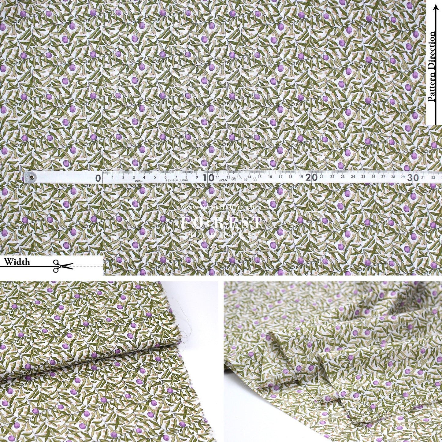 Liberty of London (Tana Lawn™ Cotton Fabric) - Joyous Juniper - FO:REST Fabric 布恩堂Liberty fabrictana lawnjapanese fabricykk zipper