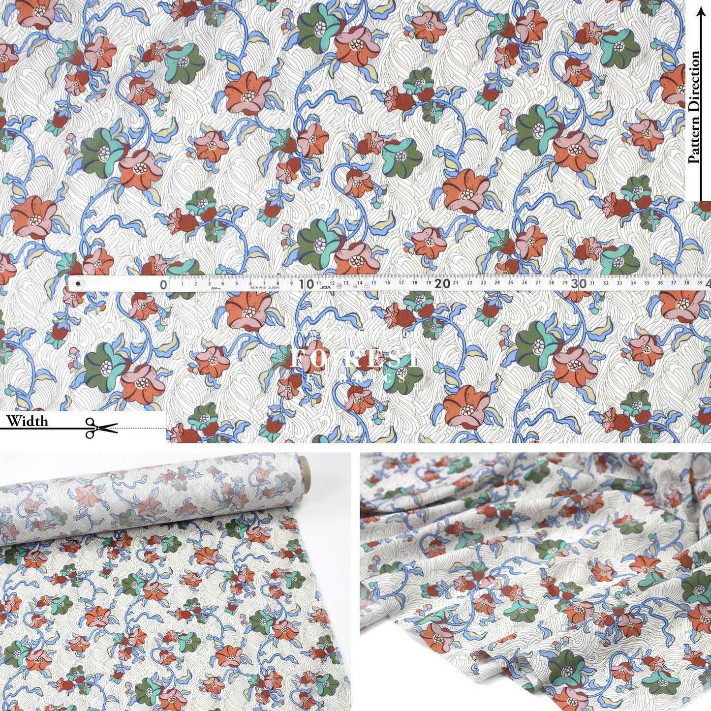 Liberty of London (Tana Lawn™ Cotton Fabric) - Judy Jane - FO:REST Fabric 布恩堂Liberty fabrictana lawnjapanese fabricykk zipper