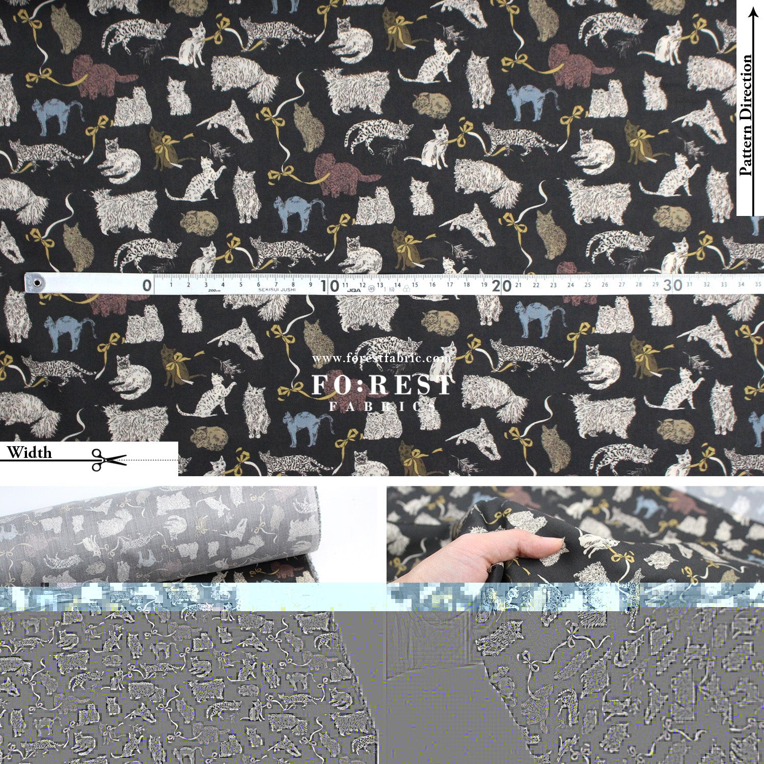 Liberty of London (Tana Lawn™ Cotton Fabric) - Koh & Eito cats - FO:REST Fabric 布恩堂Liberty fabrictana lawnjapanese fabricykk zipper