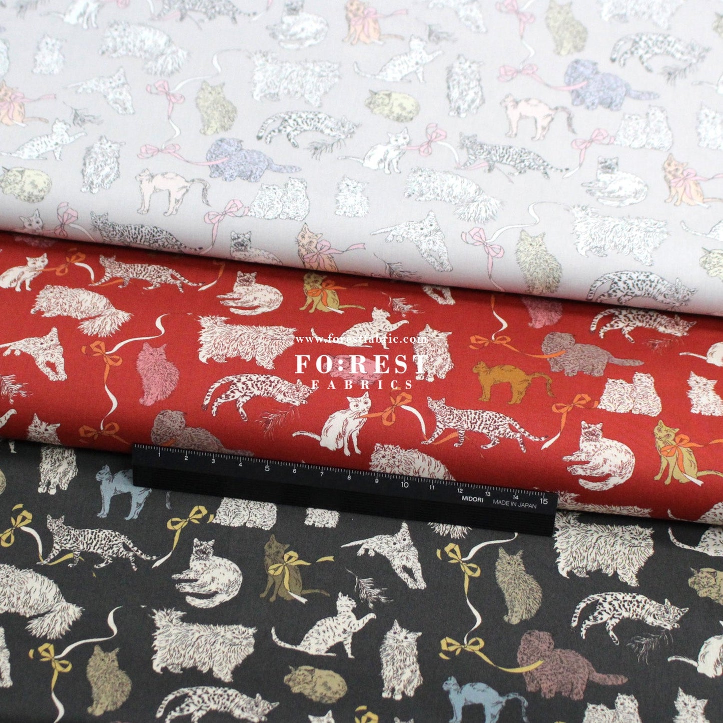 Liberty of London (Tana Lawn™ Cotton Fabric) - Koh & Eito cats - FO:REST Fabric 布恩堂Liberty fabrictana lawnjapanese fabricykk zipper