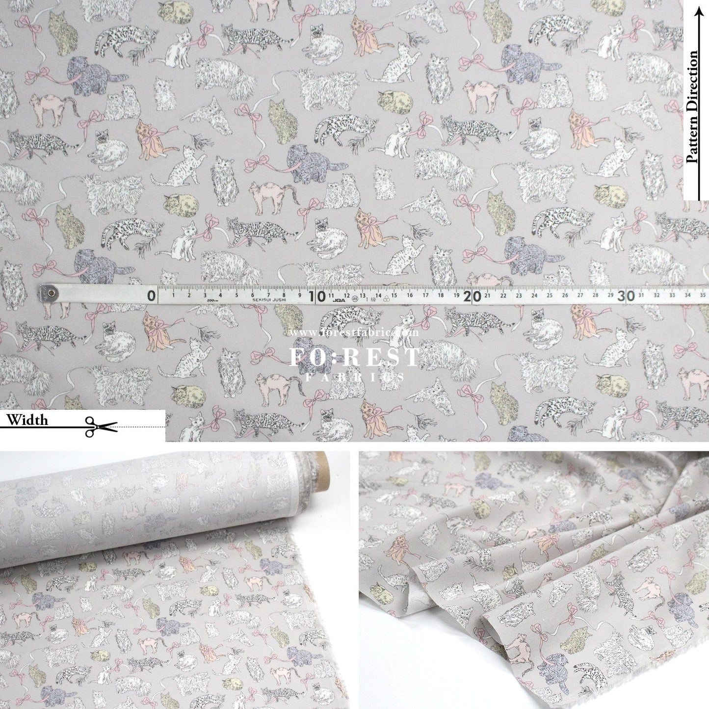 Liberty of London (Tana Lawn™ Cotton Fabric) - Koh & Eito cats - FO:REST Fabric 布恩堂Liberty fabrictana lawnjapanese fabricykk zipper