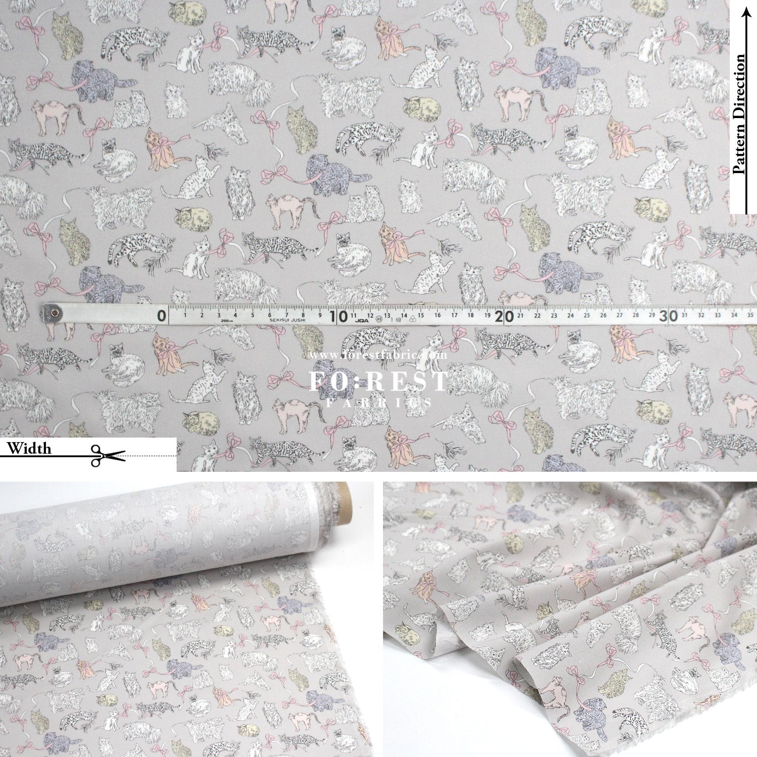Liberty of London (Tana Lawn™ Cotton Fabric) - Koh & Eito cats - FO:REST Fabric 布恩堂Liberty fabrictana lawnjapanese fabricykk zipper
