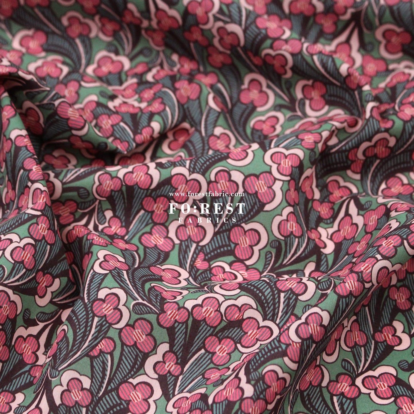 Liberty of London (Tana Lawn™ Cotton Fabric) - Laith - FO:REST Fabric 布恩堂Liberty fabrictana lawnjapanese fabricykk zipper