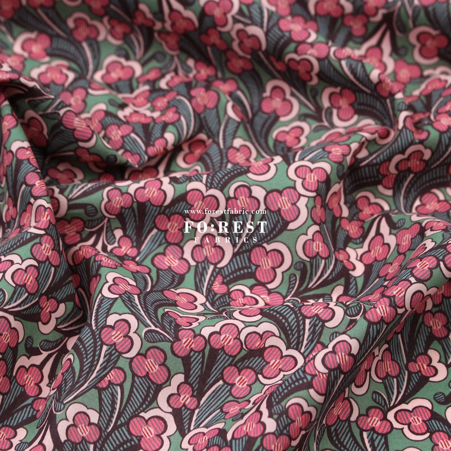 Liberty of London (Tana Lawn™ Cotton Fabric) - Laith - FO:REST Fabric 布恩堂Liberty fabrictana lawnjapanese fabricykk zipper