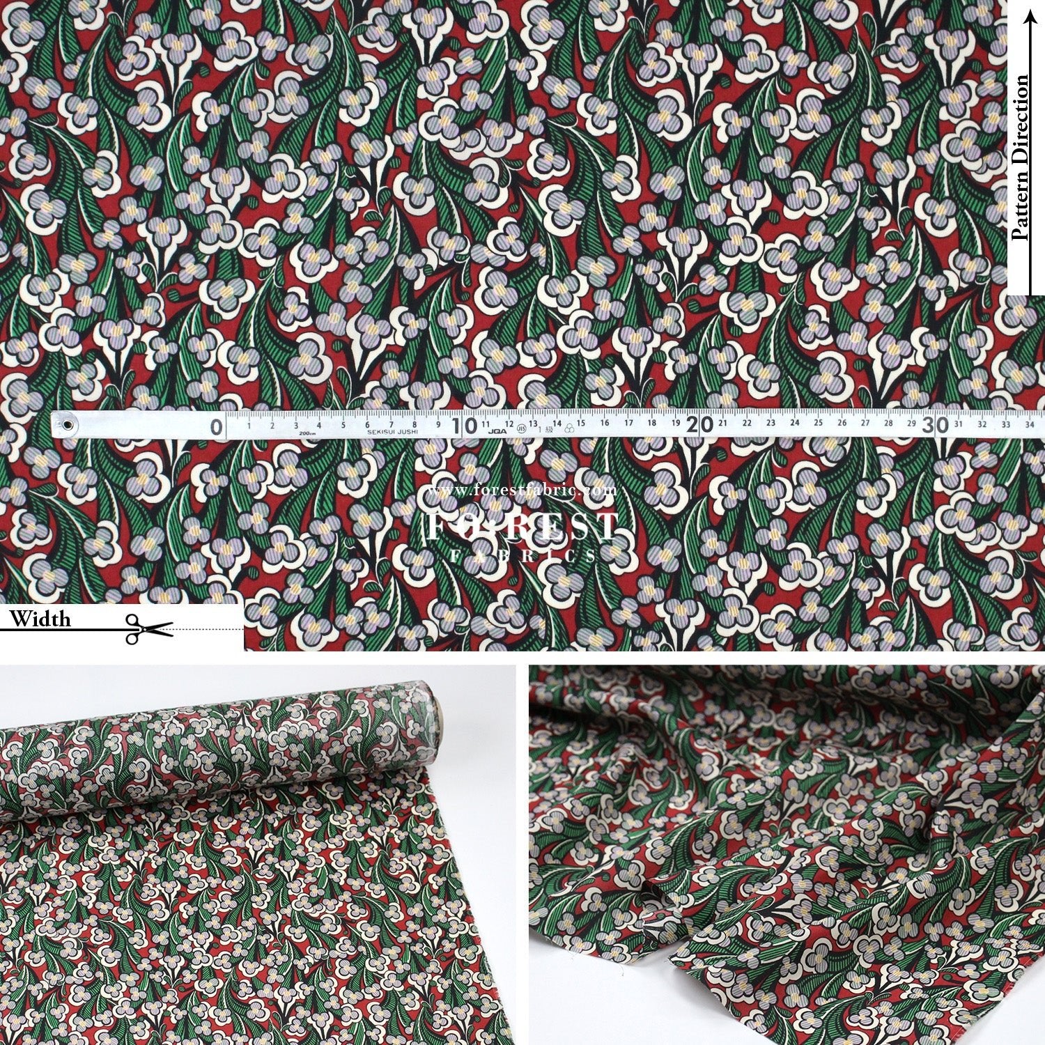 Liberty of London (Tana Lawn™ Cotton Fabric) - Laith - FO:REST Fabric 布恩堂Liberty fabrictana lawnjapanese fabricykk zipper