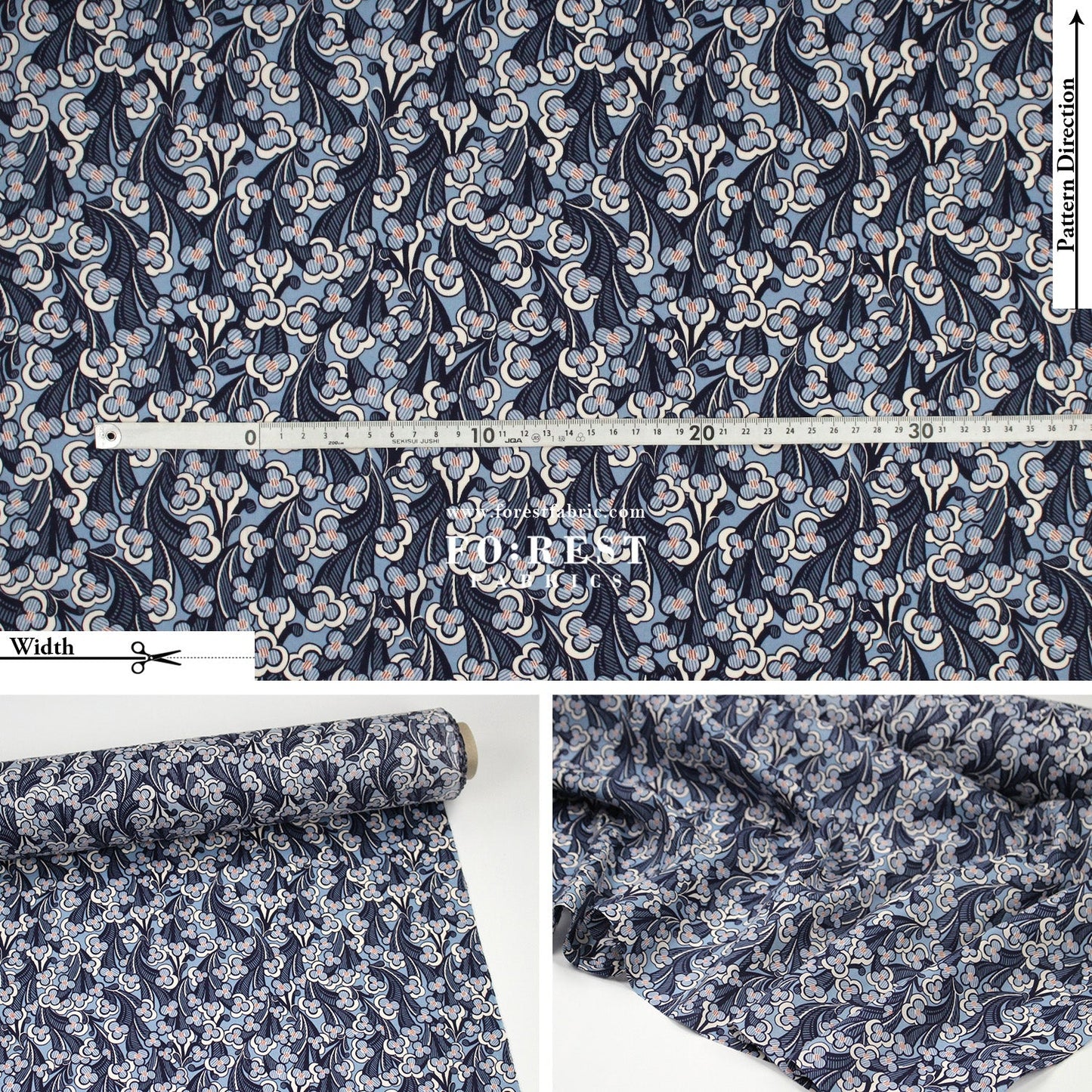 Liberty of London (Tana Lawn™ Cotton Fabric) - Laith - FO:REST Fabric 布恩堂Liberty fabrictana lawnjapanese fabricykk zipper