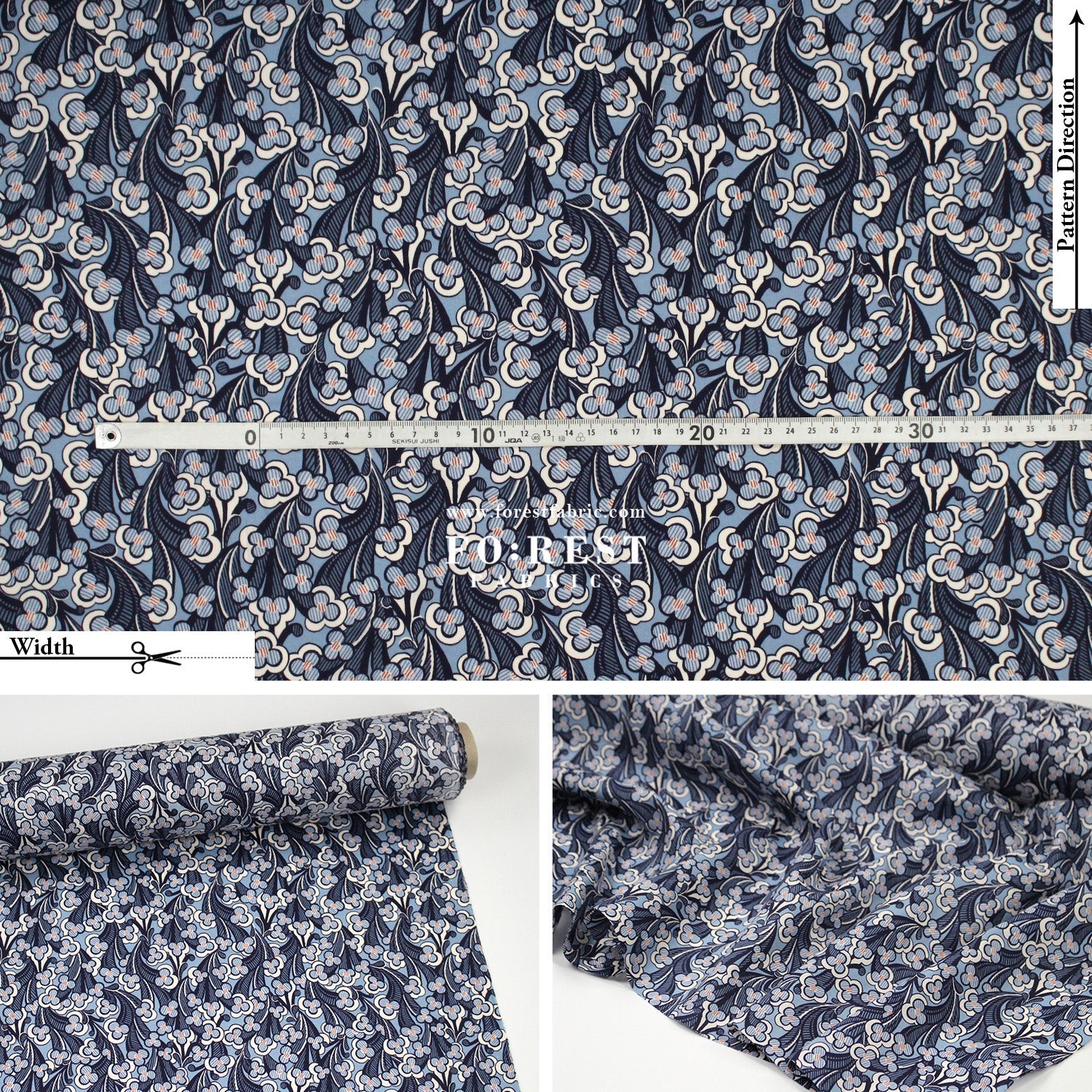 Liberty of London (Tana Lawn™ Cotton Fabric) - Laith - FO:REST Fabric 布恩堂Liberty fabrictana lawnjapanese fabricykk zipper