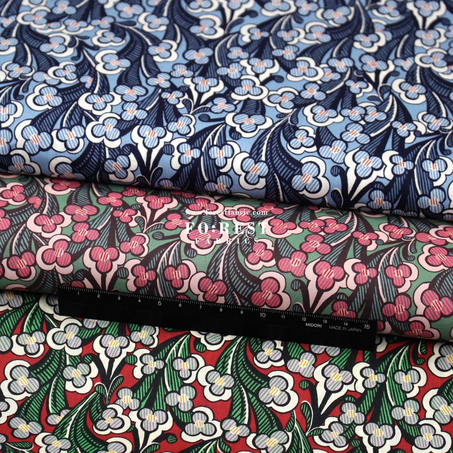 Liberty of London (Tana Lawn™ Cotton Fabric) - Laith - FO:REST Fabric 布恩堂Liberty fabrictana lawnjapanese fabricykk zipper