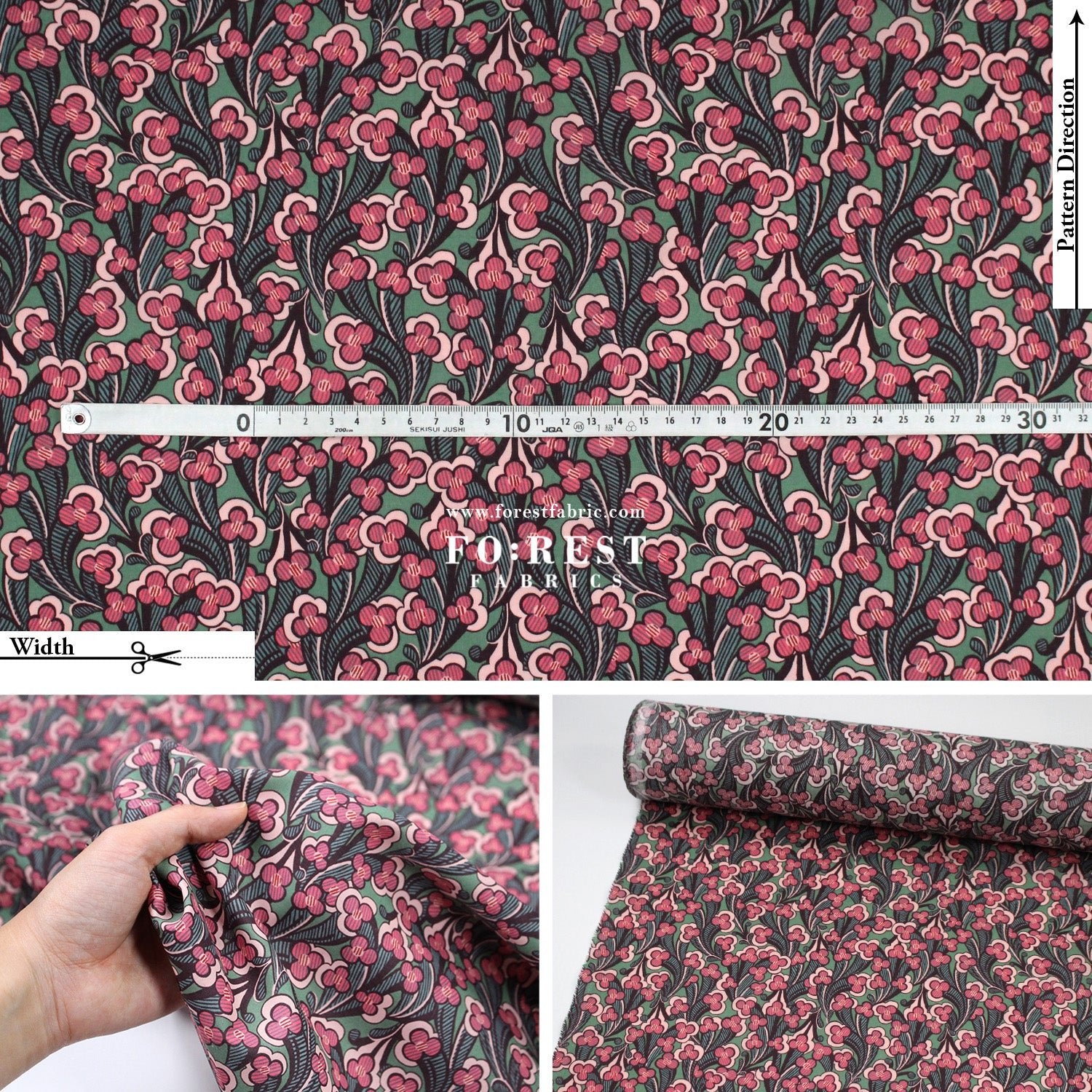 Liberty of London (Tana Lawn™ Cotton Fabric) - Laith - FO:REST Fabric 布恩堂Liberty fabrictana lawnjapanese fabricykk zipper