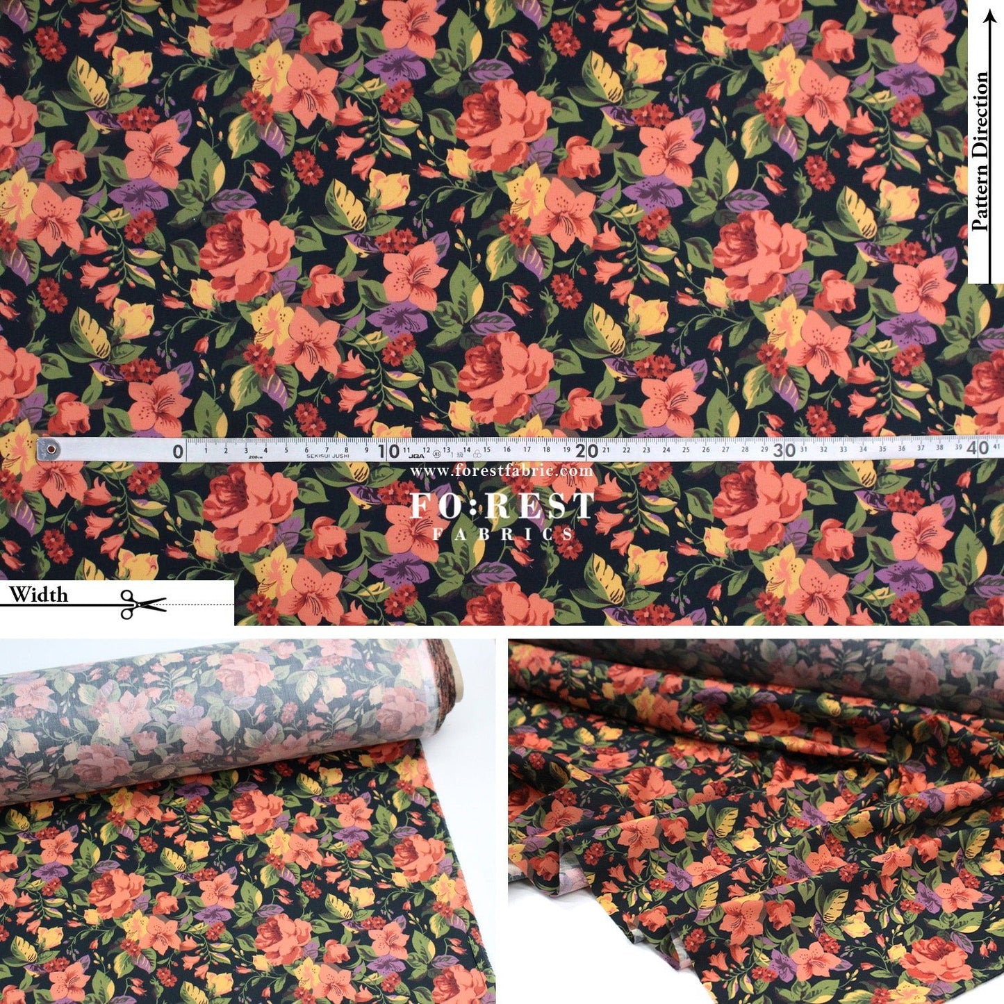 Liberty of London (Tana Lawn™ Cotton Fabric) - Lily Rosa - FO:REST Fabric 布恩堂Liberty fabrictana lawnjapanese fabricykk zipper