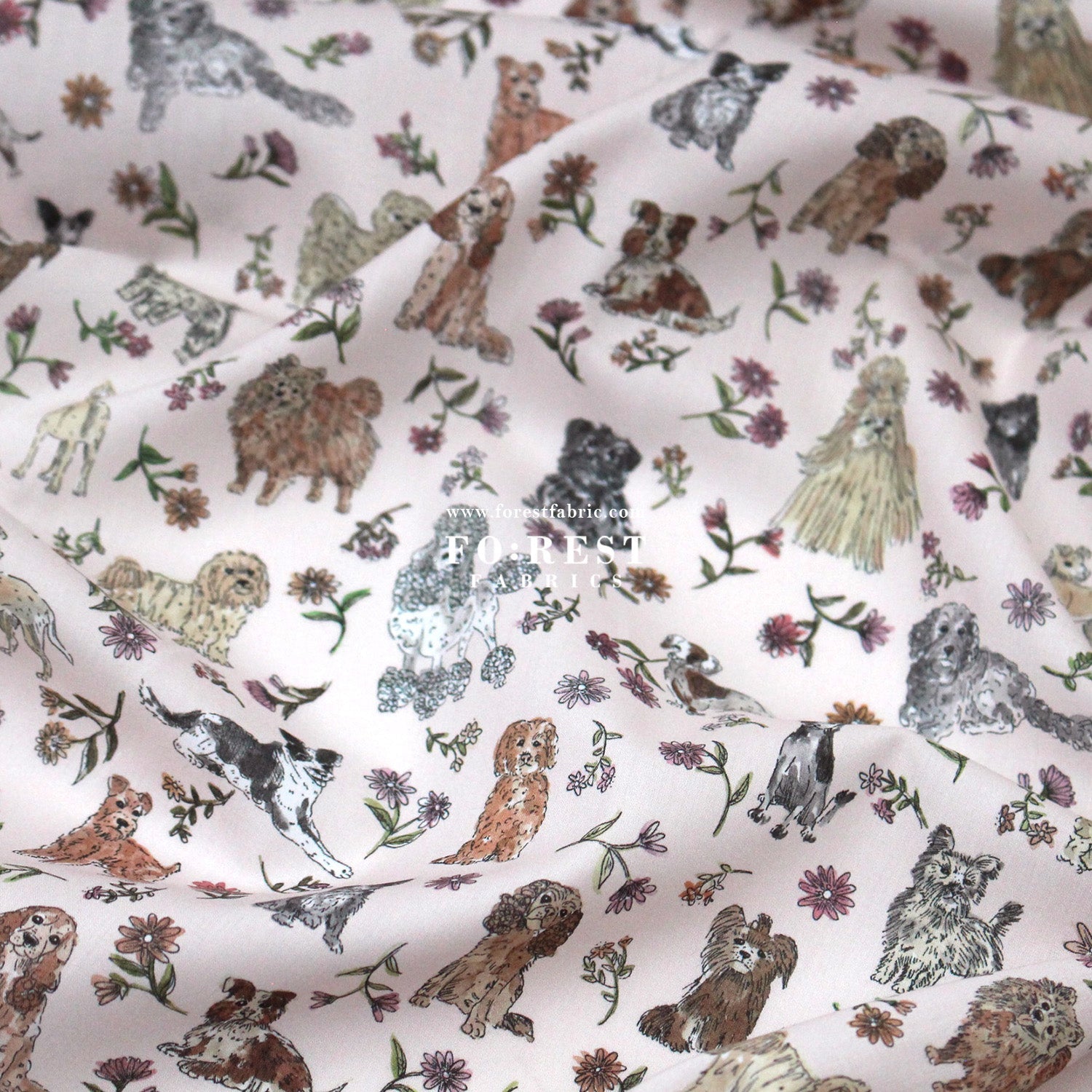 Liberty of London (Tana Lawn™ Cotton Fabric) - Mal's Pals Dogs - FO:REST Fabric 布恩堂Liberty fabrictana lawnjapanese fabricykk zipper