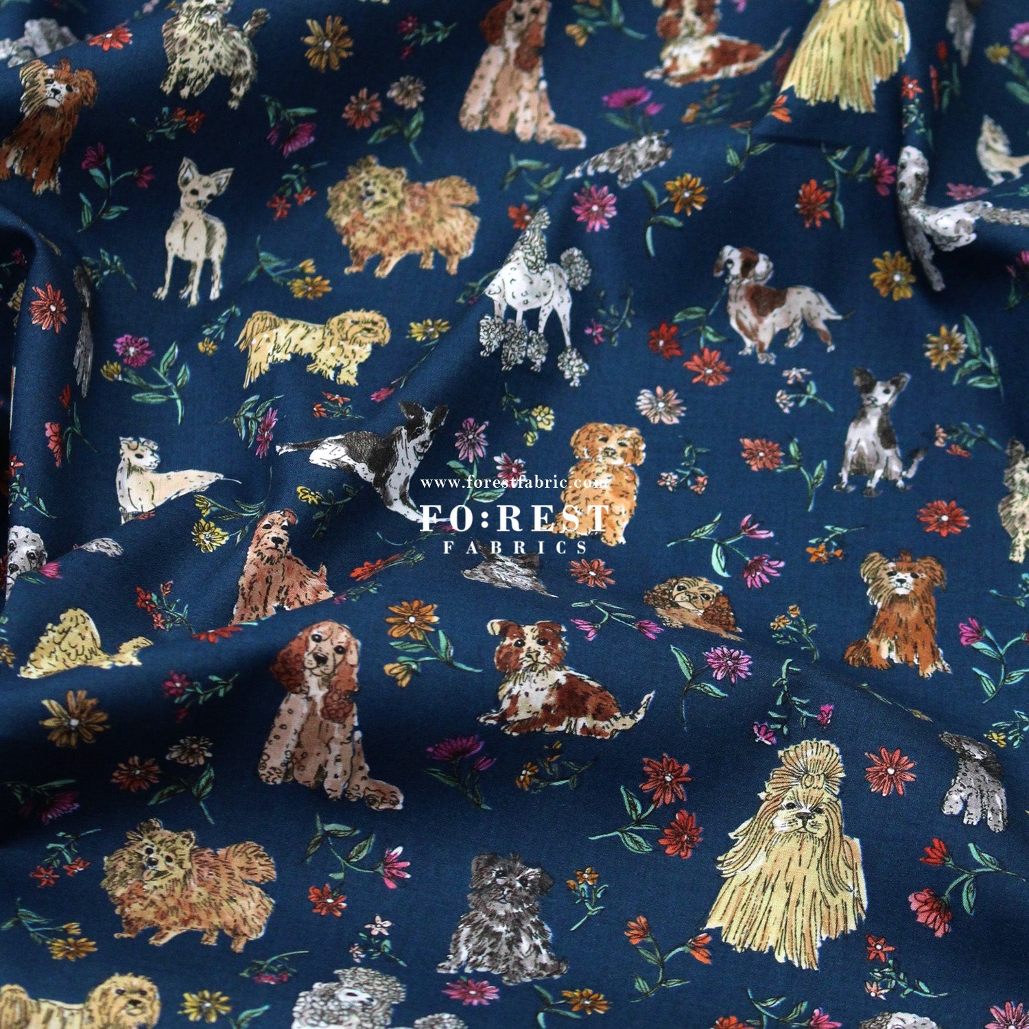 Liberty of London (Tana Lawn™ Cotton Fabric) - Mal's Pals Dogs - FO:REST Fabric 布恩堂Liberty fabrictana lawnjapanese fabricykk zipper