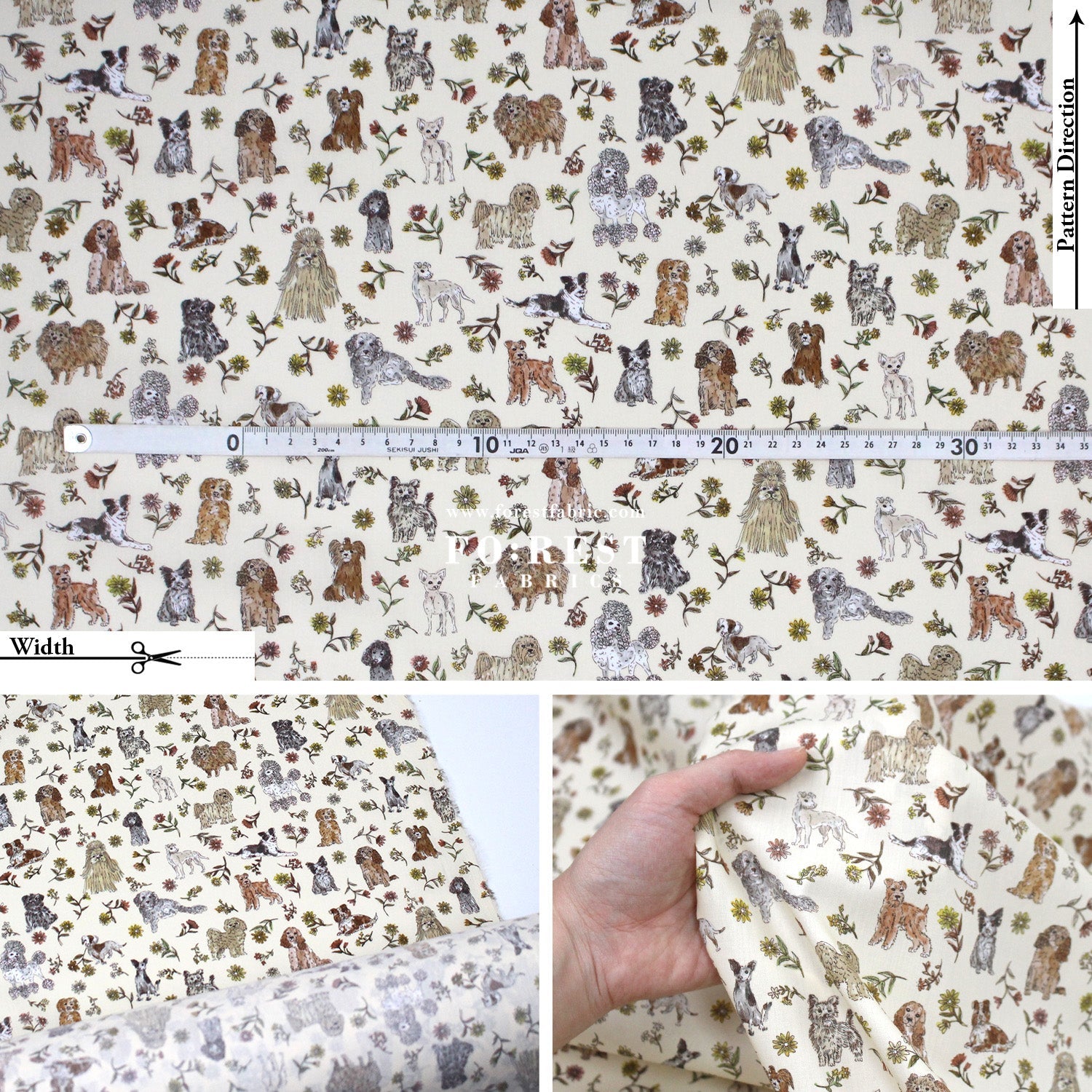 Liberty of London (Tana Lawn™ Cotton Fabric) - Mal's Pals Dogs - FO:REST Fabric 布恩堂Liberty fabrictana lawnjapanese fabricykk zipper