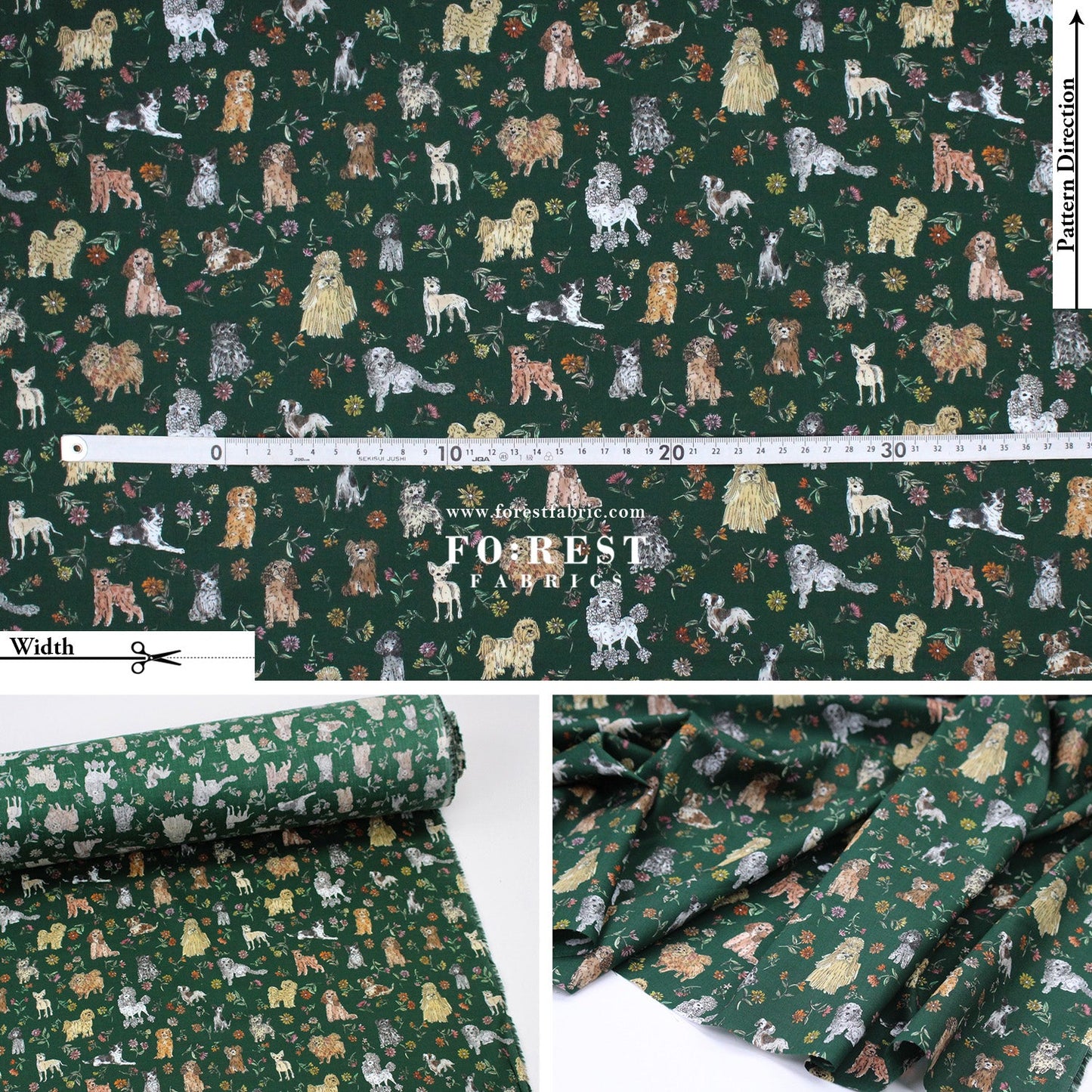 Liberty of London (Tana Lawn™ Cotton Fabric) - Mal's Pals Dogs - FO:REST Fabric 布恩堂Liberty fabrictana lawnjapanese fabricykk zipper