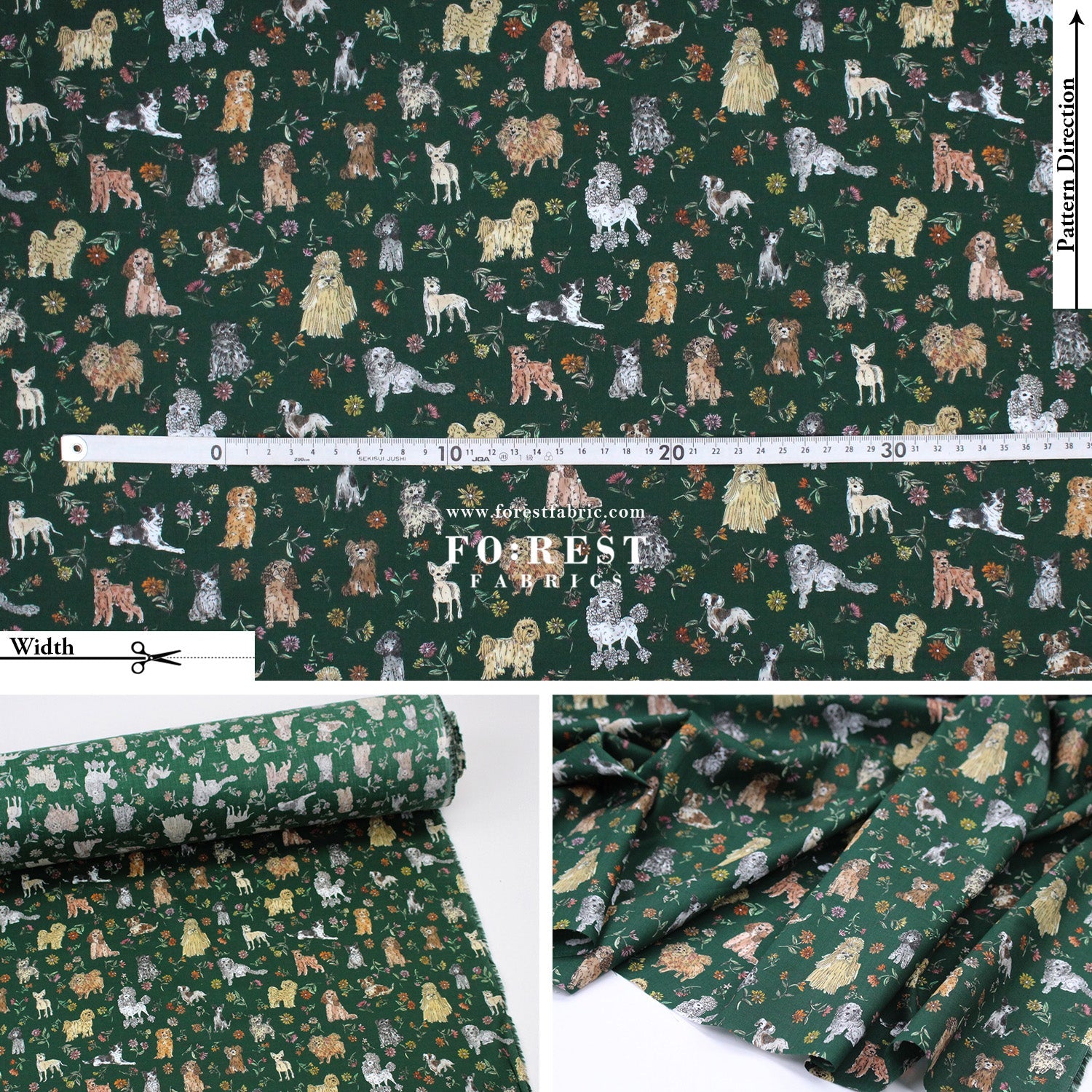 Liberty of London (Tana Lawn™ Cotton Fabric) - Mal's Pals Dogs - FO:REST Fabric 布恩堂Liberty fabrictana lawnjapanese fabricykk zipper