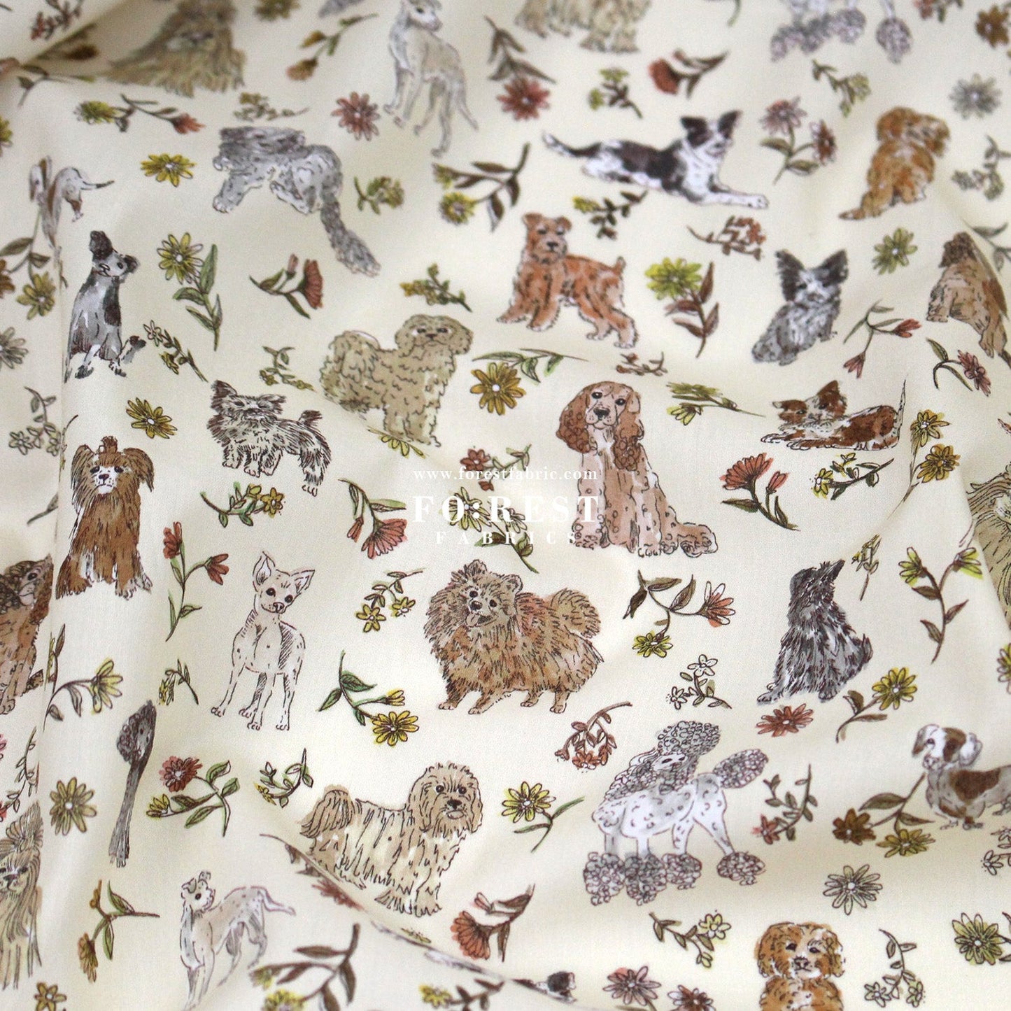 Liberty of London (Tana Lawn™ Cotton Fabric) - Mal's Pals Dogs - FO:REST Fabric 布恩堂Liberty fabrictana lawnjapanese fabricykk zipper