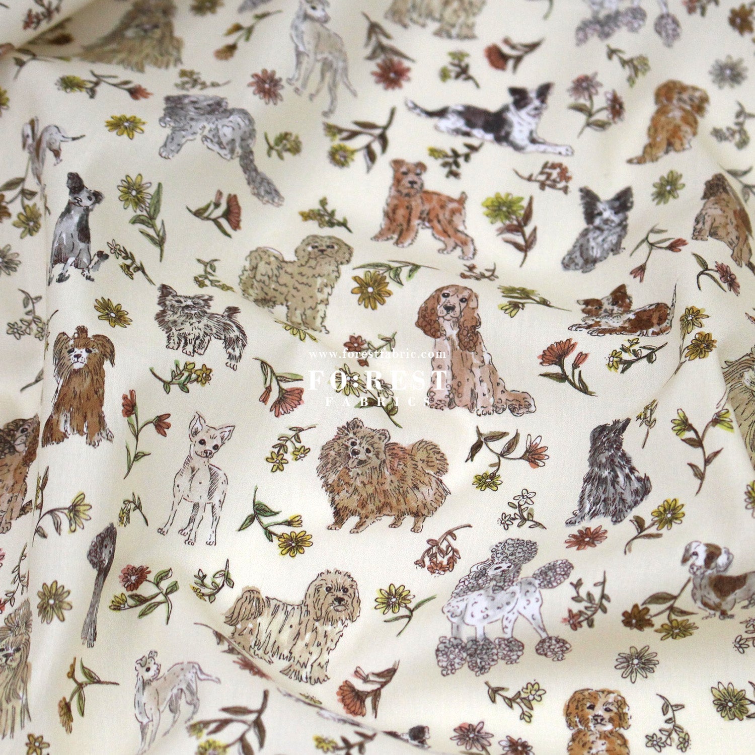 Liberty of London (Tana Lawn™ Cotton Fabric) - Mal's Pals Dogs - FO:REST Fabric 布恩堂Liberty fabrictana lawnjapanese fabricykk zipper