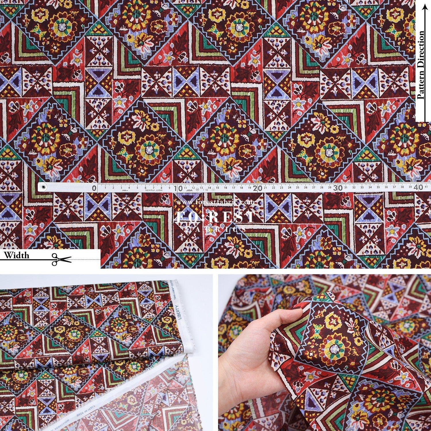 Liberty of London (Tana Lawn™ Cotton Fabric) - Maximalist - FO:REST Fabric 布恩堂Liberty fabrictana lawnjapanese fabricykk zipper