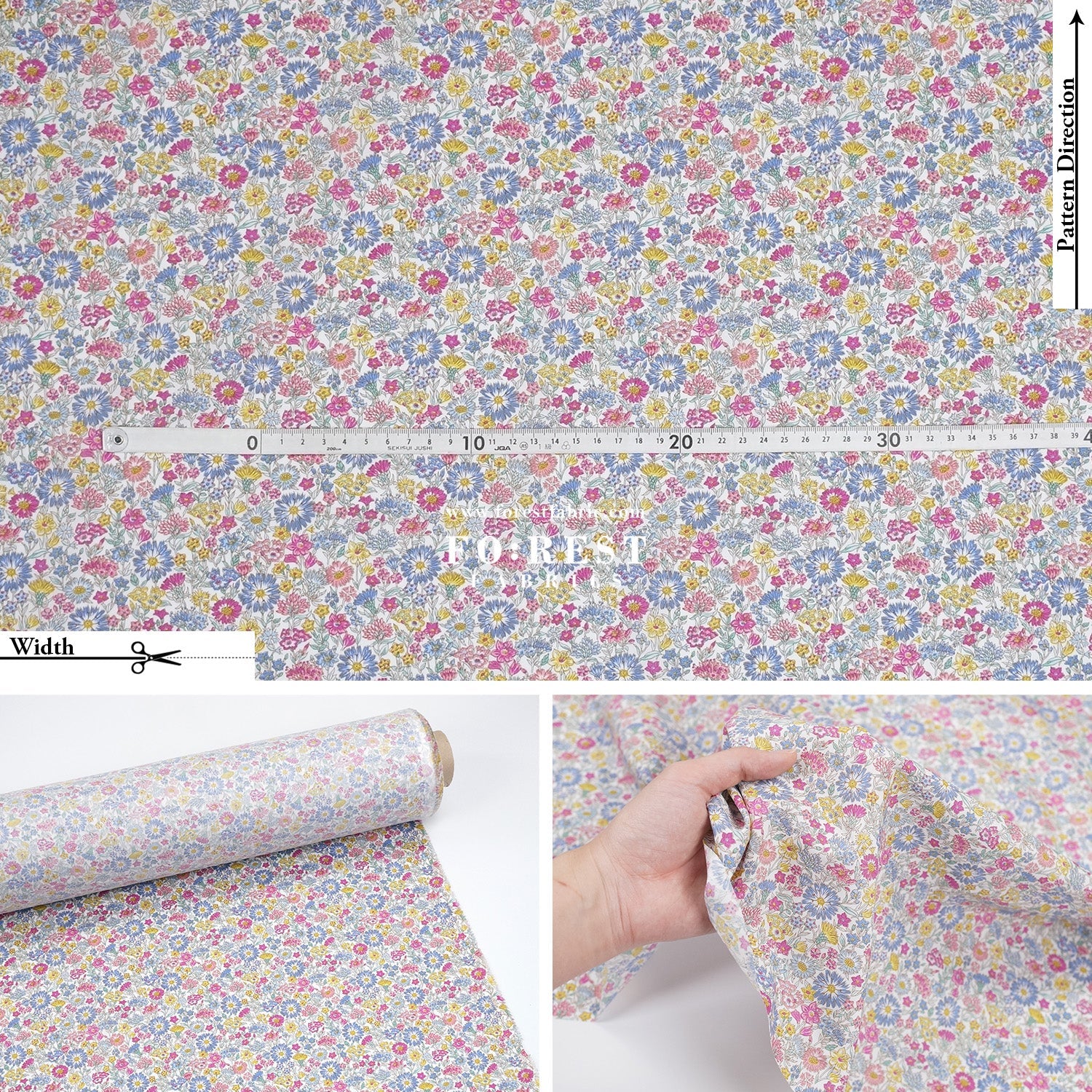 Liberty of London (Tana Lawn™ Cotton Fabric) - May Fields - FO:REST Fabric 布恩堂Liberty fabrictana lawnjapanese fabricykk zipper