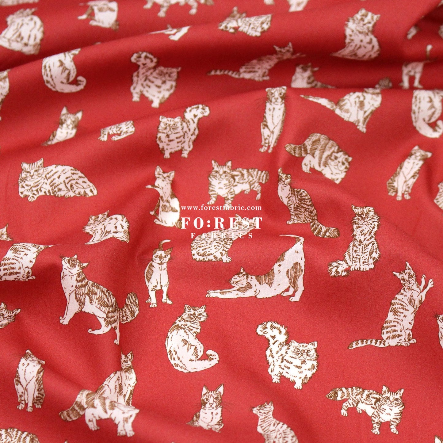 Liberty of London (Tana Lawn™ Cotton Fabric) - Meow Cats - FO:REST Fabric 布恩堂Liberty fabrictana lawnjapanese fabricykk zipper