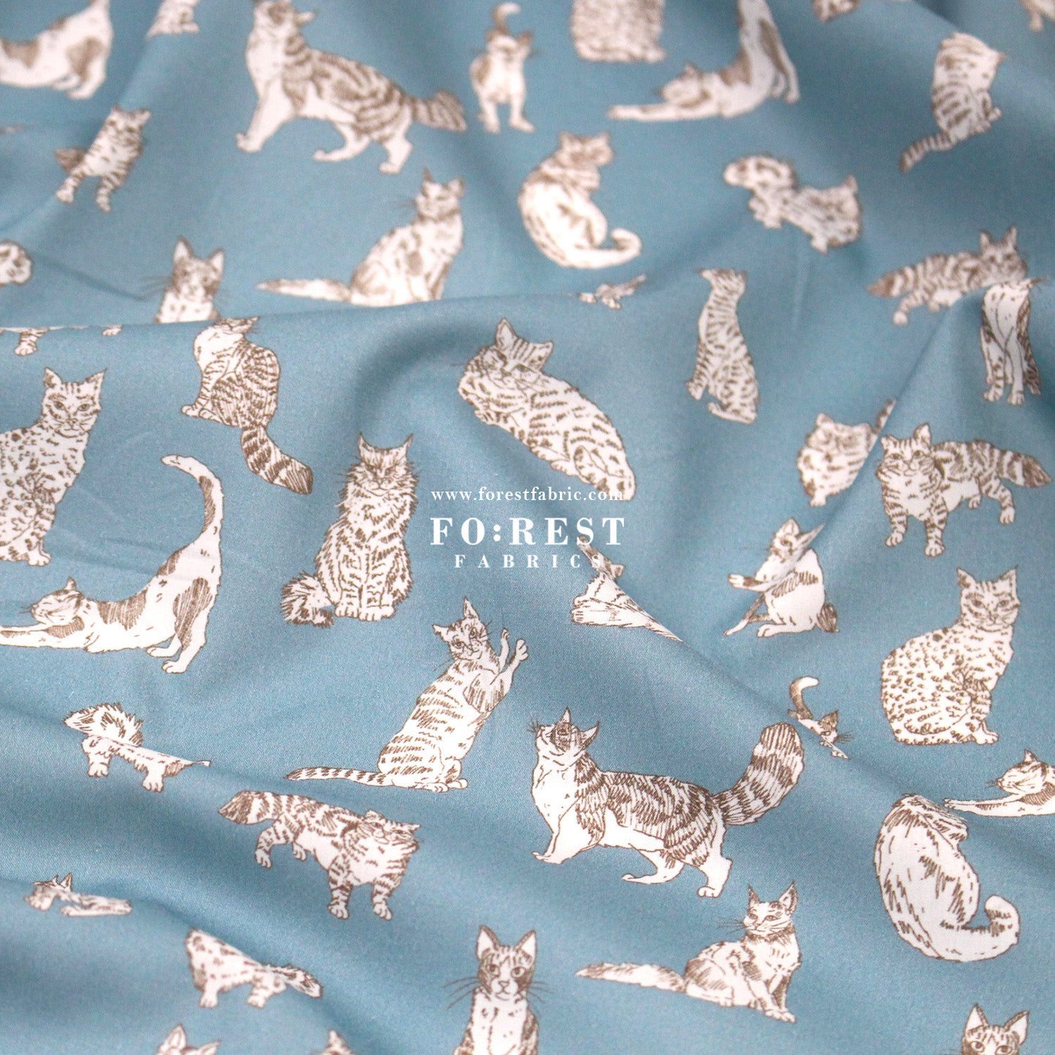Liberty of London (Tana Lawn™ Cotton Fabric) - Meow Cats - FO:REST Fabric 布恩堂Liberty fabrictana lawnjapanese fabricykk zipper