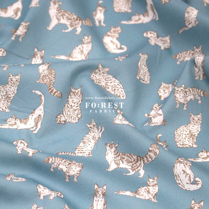 Liberty of London (Tana Lawn™ Cotton Fabric) - Meow Cats - FO:REST Fabric 布恩堂Liberty fabrictana lawnjapanese fabricykk zipper