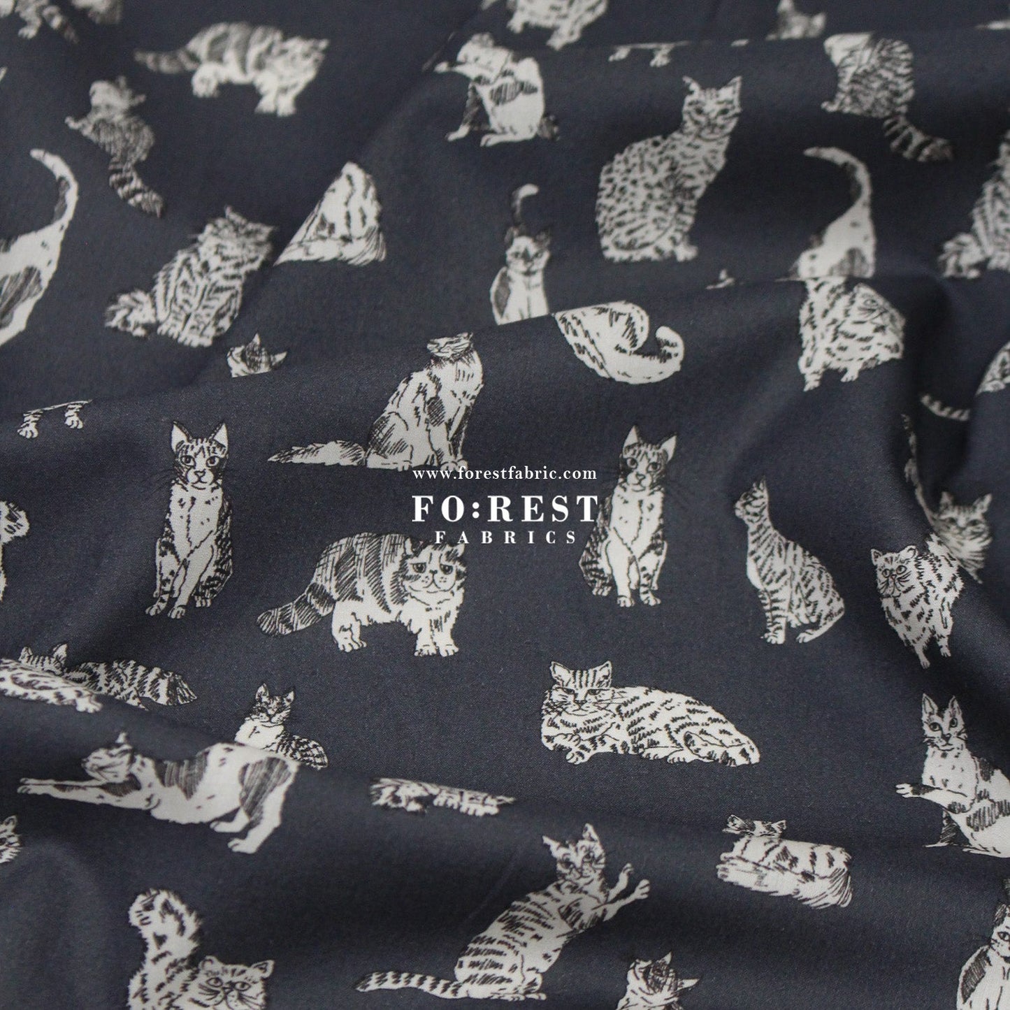 Liberty of London (Tana Lawn™ Cotton Fabric) - Meow Cats - FO:REST Fabric 布恩堂Liberty fabrictana lawnjapanese fabricykk zipper