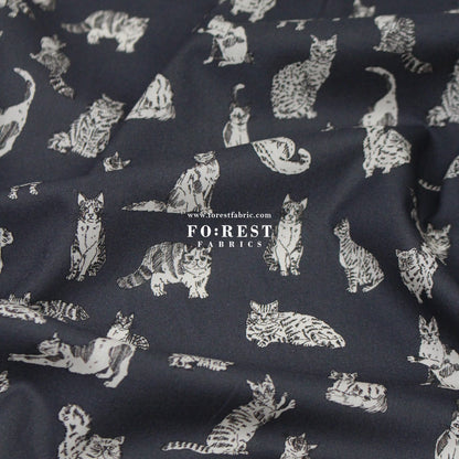 Liberty of London (Tana Lawn™ Cotton Fabric) - Meow Cats - FO:REST Fabric 布恩堂Liberty fabrictana lawnjapanese fabricykk zipper