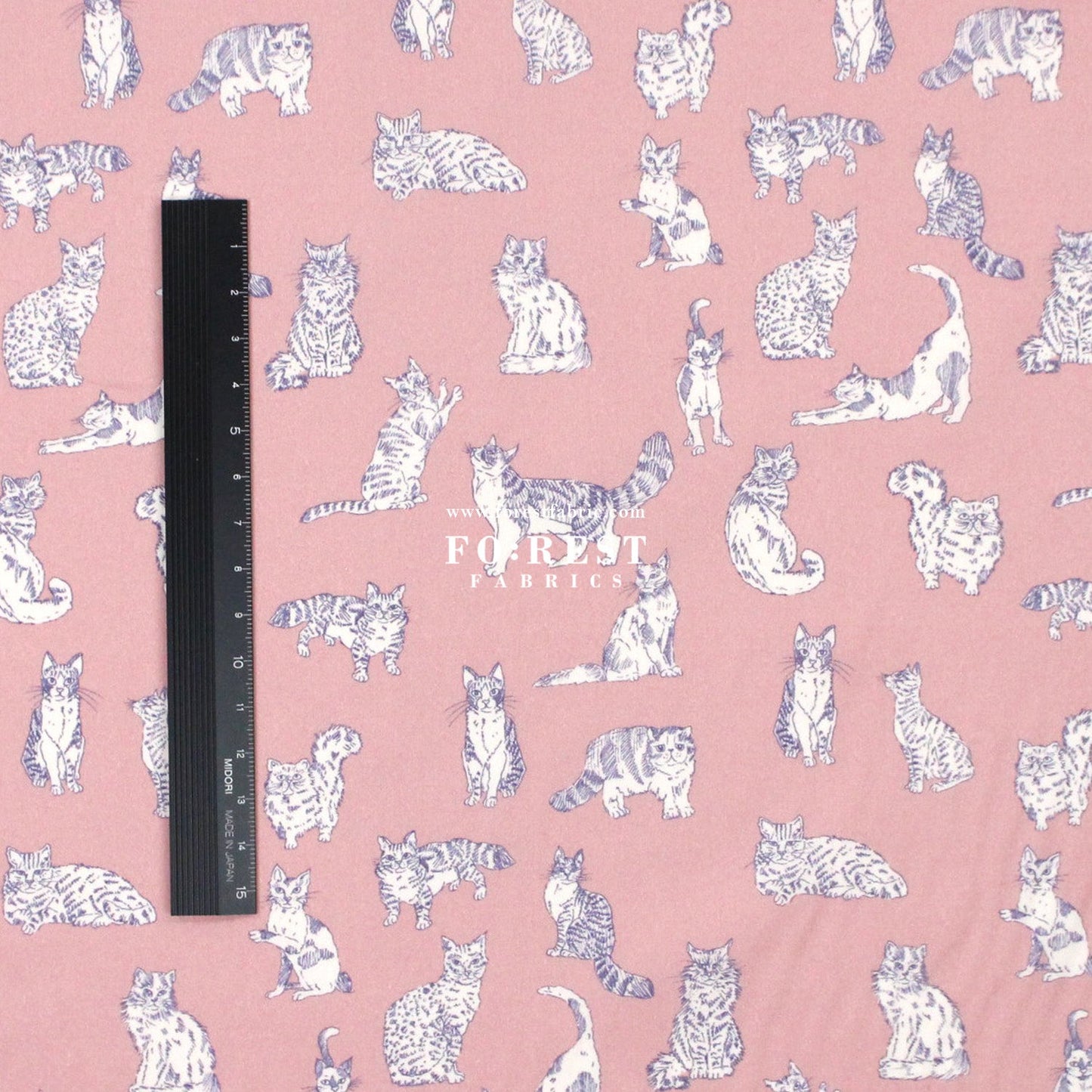 Liberty of London (Tana Lawn™ Cotton Fabric) - Meow Cats - FO:REST Fabric 布恩堂Liberty fabrictana lawnjapanese fabricykk zipper