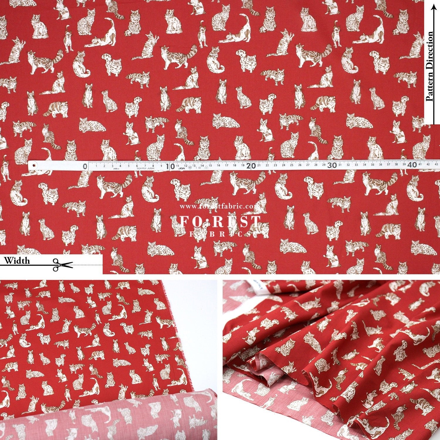 Liberty of London (Tana Lawn™ Cotton Fabric) - Meow Cats - FO:REST Fabric 布恩堂Liberty fabrictana lawnjapanese fabricykk zipper