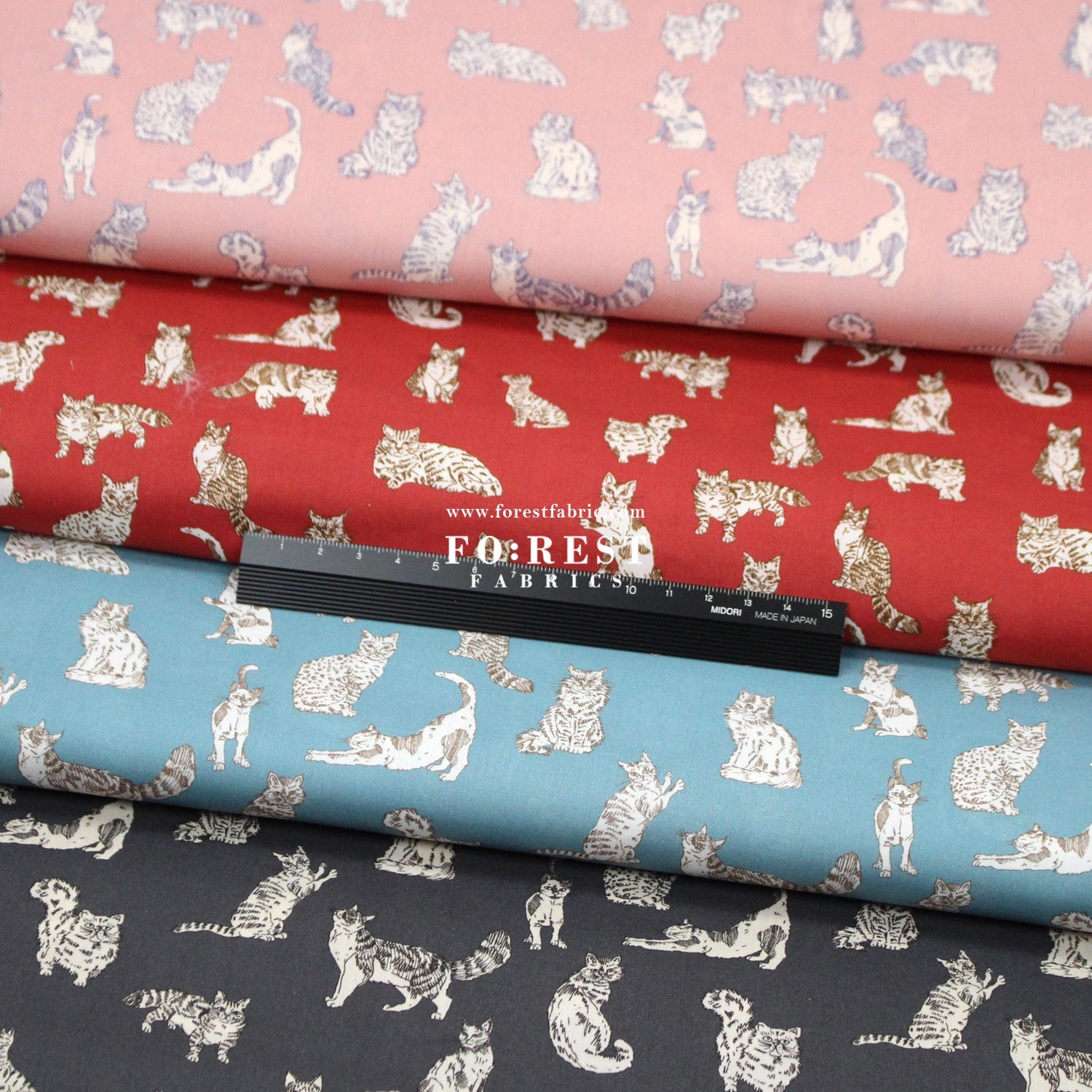 Liberty of London (Tana Lawn™ Cotton Fabric) - Meow Cats - FO:REST Fabric 布恩堂Liberty fabrictana lawnjapanese fabricykk zipper