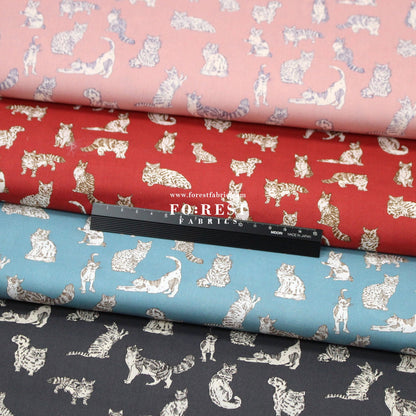 Liberty of London (Tana Lawn™ Cotton Fabric) - Meow Cats - FO:REST Fabric 布恩堂Liberty fabrictana lawnjapanese fabricykk zipper