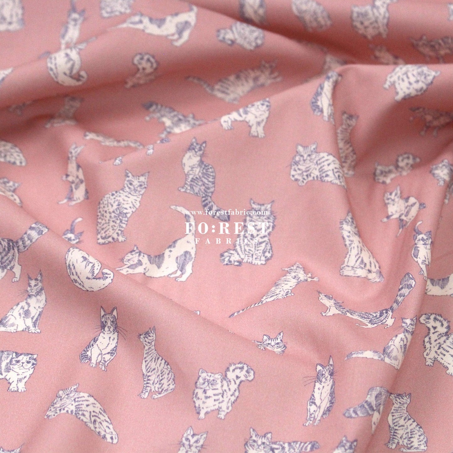Liberty of London (Tana Lawn™ Cotton Fabric) - Meow Cats - FO:REST Fabric 布恩堂Liberty fabrictana lawnjapanese fabricykk zipper