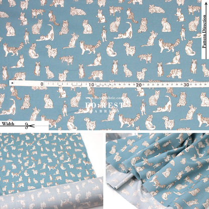 Liberty of London (Tana Lawn™ Cotton Fabric) - Meow Cats - FO:REST Fabric 布恩堂Liberty fabrictana lawnjapanese fabricykk zipper