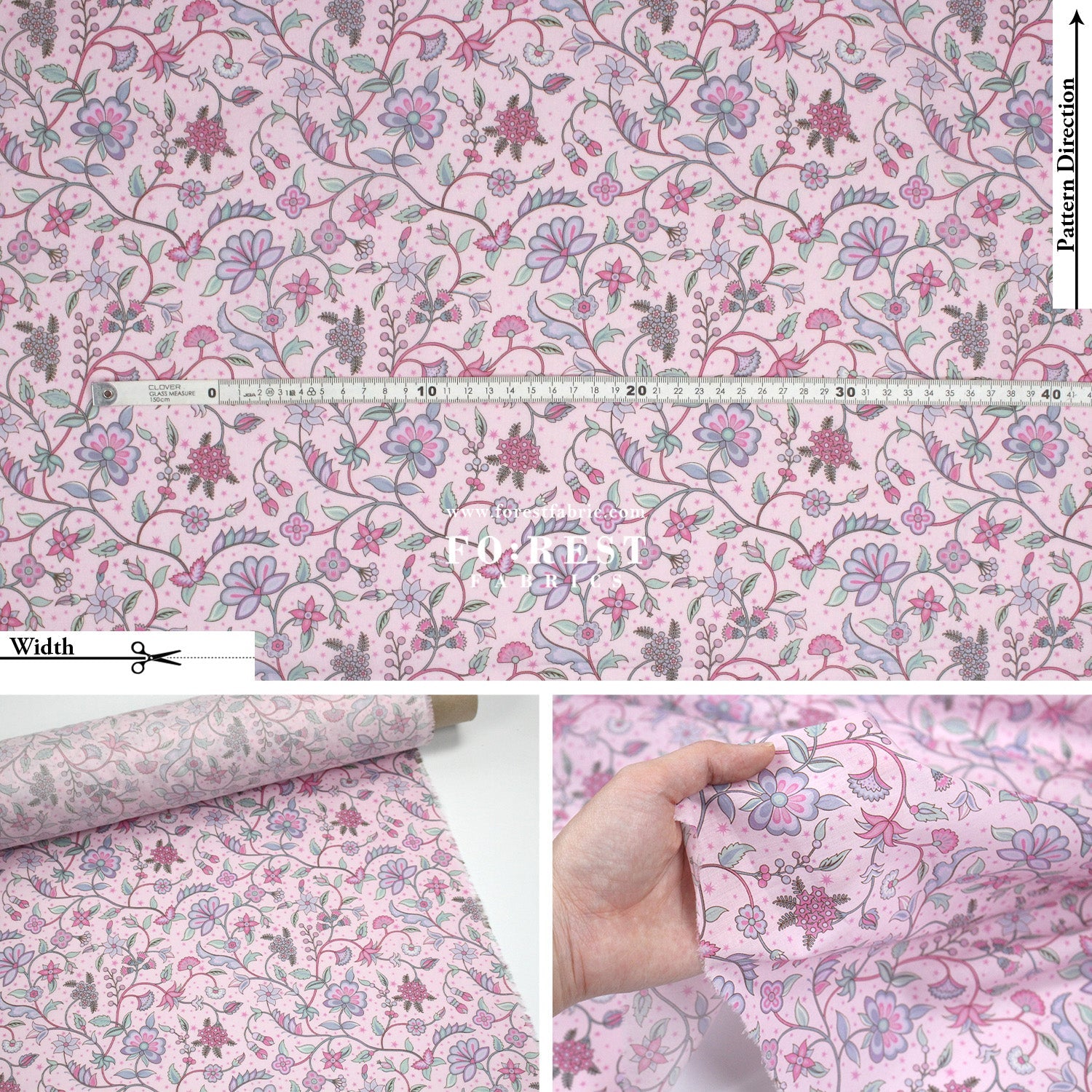 Liberty of London (Tana Lawn™ Cotton Fabric) - Midnight Vine - FO:REST Fabric 布恩堂Liberty fabrictana lawnjapanese fabricykk zipper