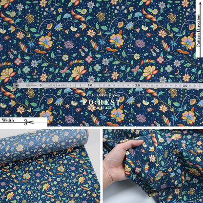 Liberty of London (Tana Lawn™ Cotton Fabric) - Midnight Vine - FO:REST Fabric 布恩堂Liberty fabrictana lawnjapanese fabricykk zipper