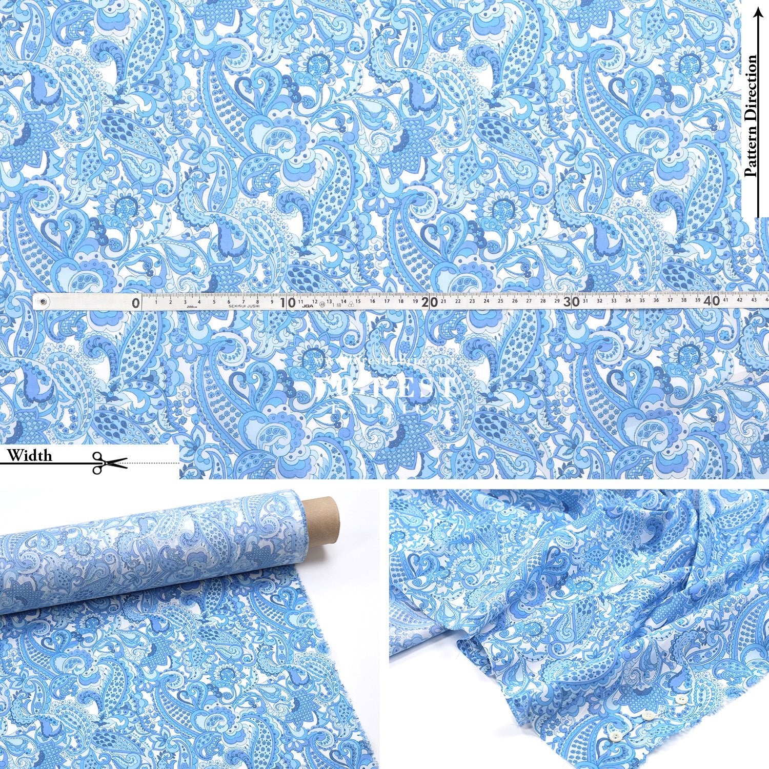 Liberty of London (Tana Lawn™ Cotton Fabric) - Mr Paisley - FO:REST Fabric 布恩堂Liberty fabrictana lawnjapanese fabricykk zipper