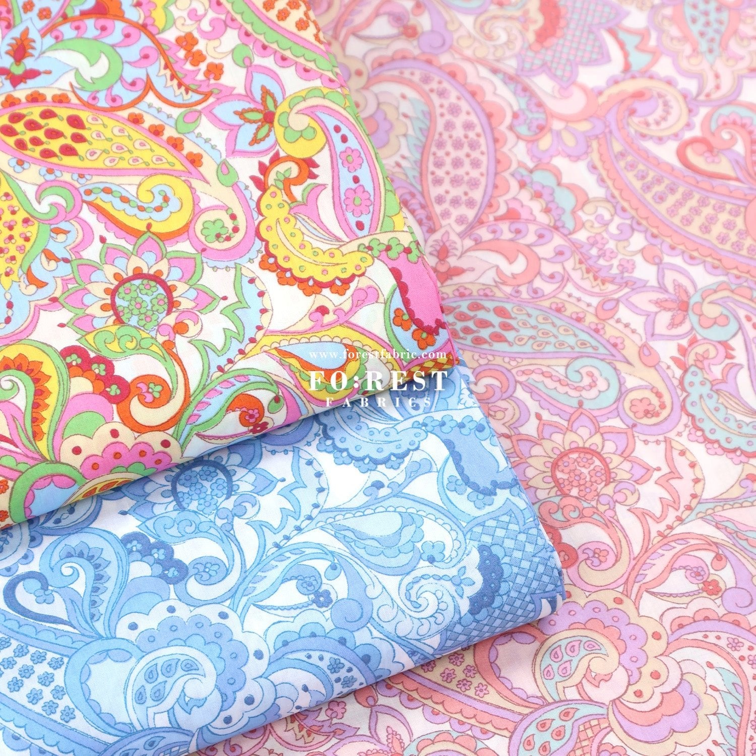 Liberty of London (Tana Lawn™ Cotton Fabric) - Mr Paisley - FO:REST Fabric 布恩堂Liberty fabrictana lawnjapanese fabricykk zipper