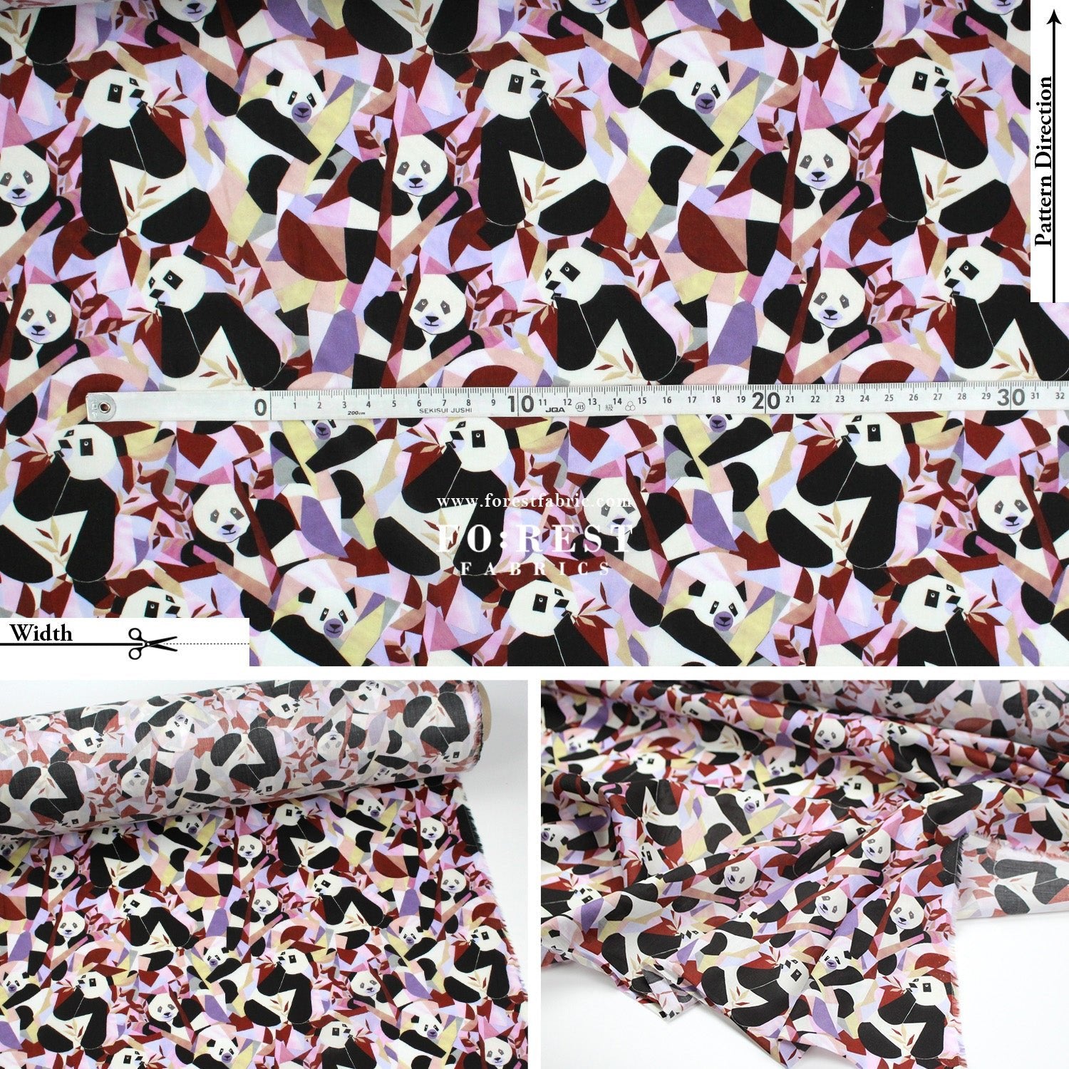 Liberty of London (Tana Lawn™ Cotton Fabric) - Panda - monium - FO:REST Fabric 布恩堂Liberty fabrictana lawnjapanese fabricykk zipper