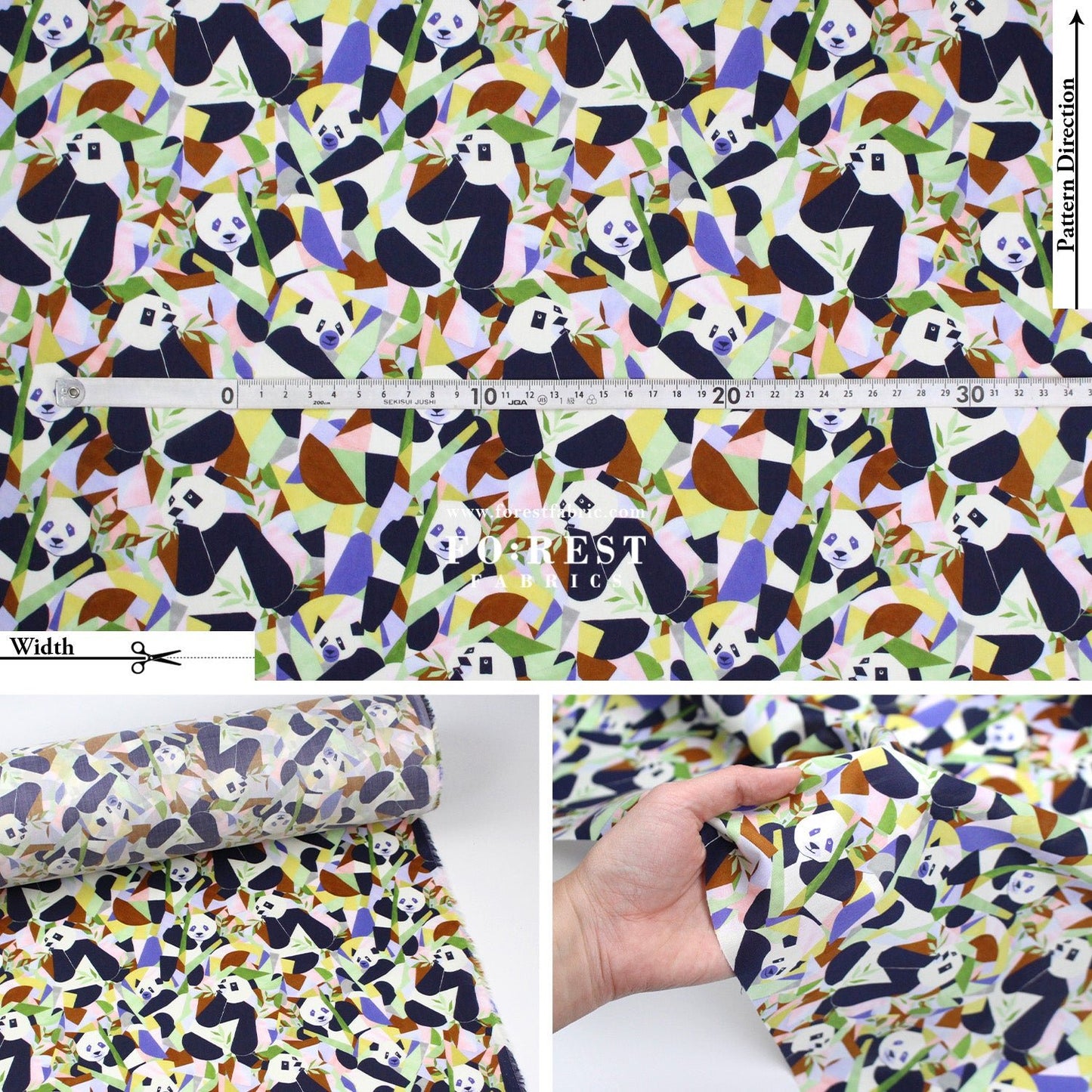 Liberty of London (Tana Lawn™ Cotton Fabric) - Panda - monium - FO:REST Fabric 布恩堂Liberty fabrictana lawnjapanese fabricykk zipper